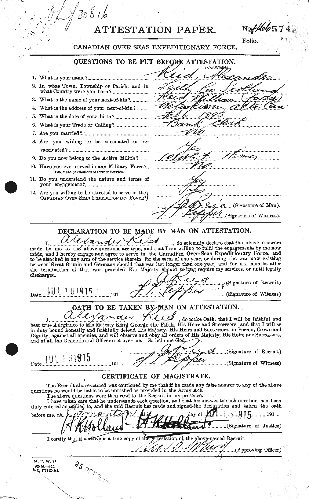 Personnel Records of the First World War - CEF 597770a