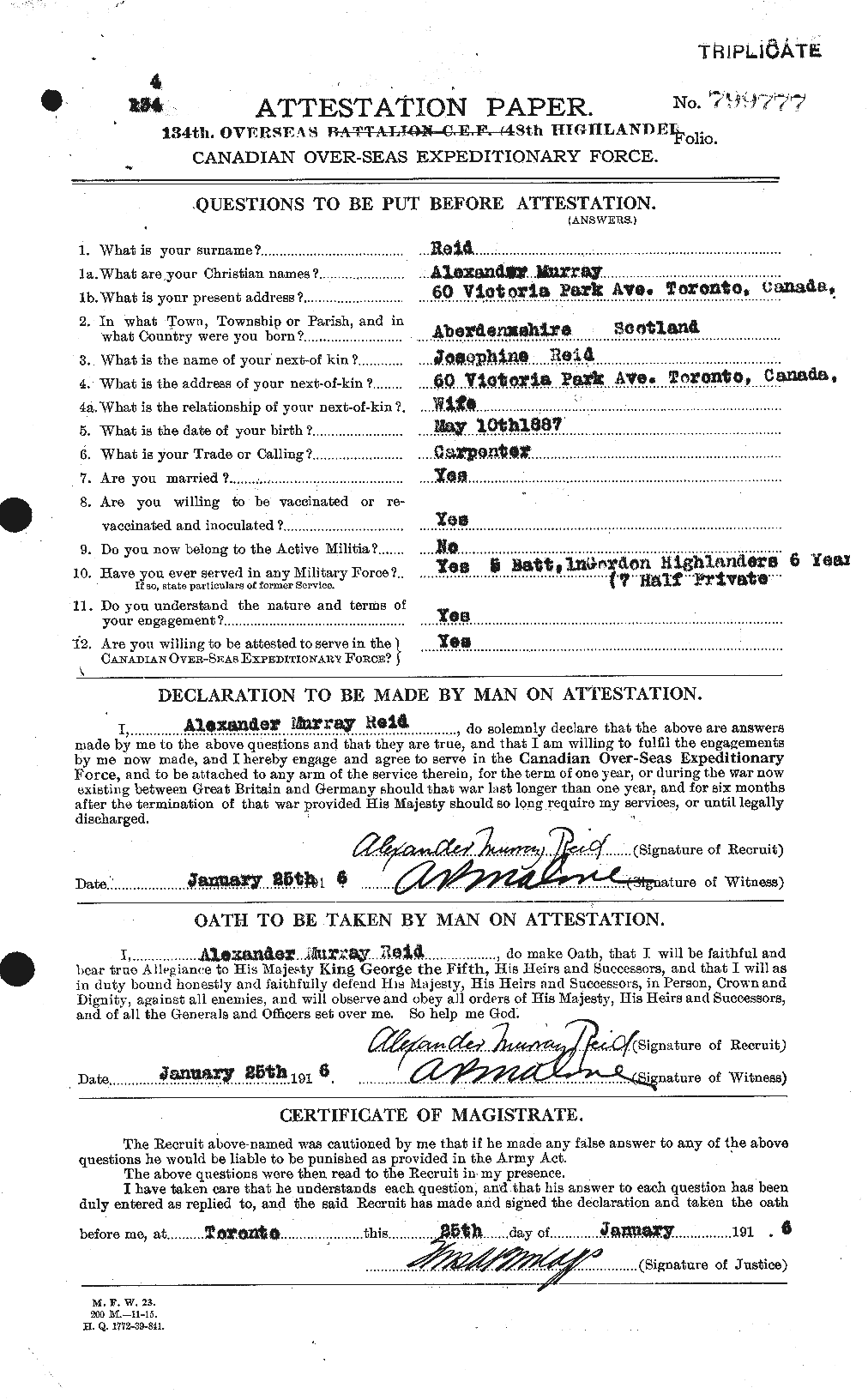Personnel Records of the First World War - CEF 597784a