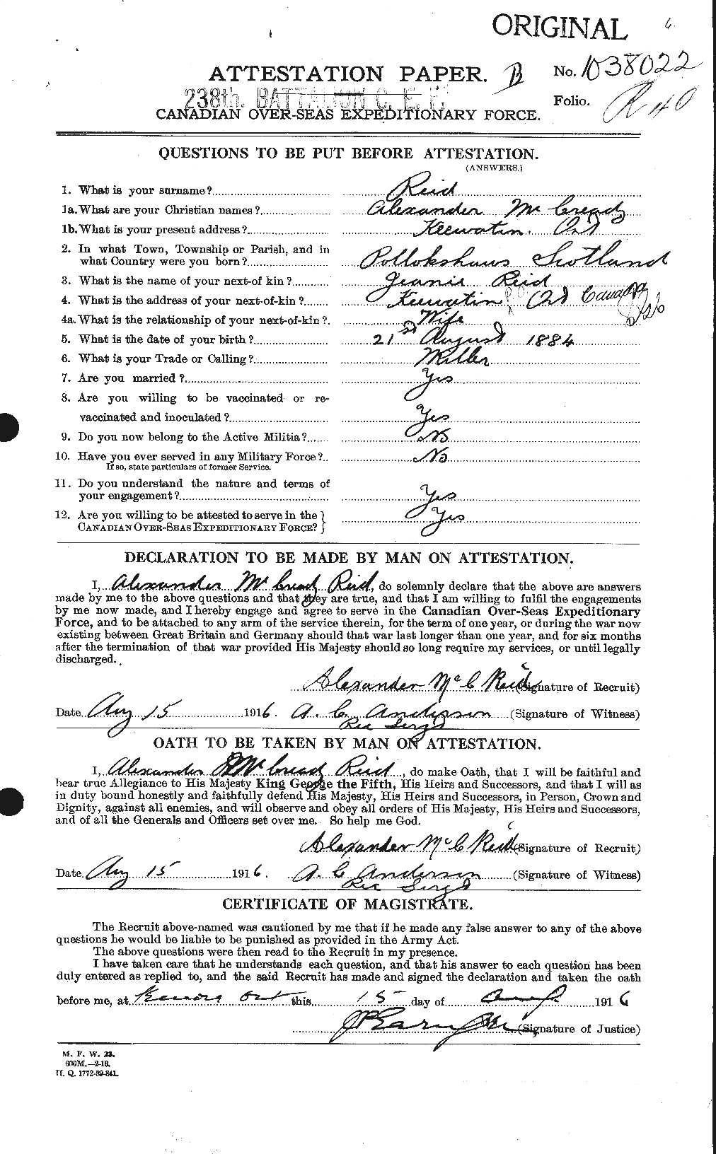 Personnel Records of the First World War - CEF 597785a