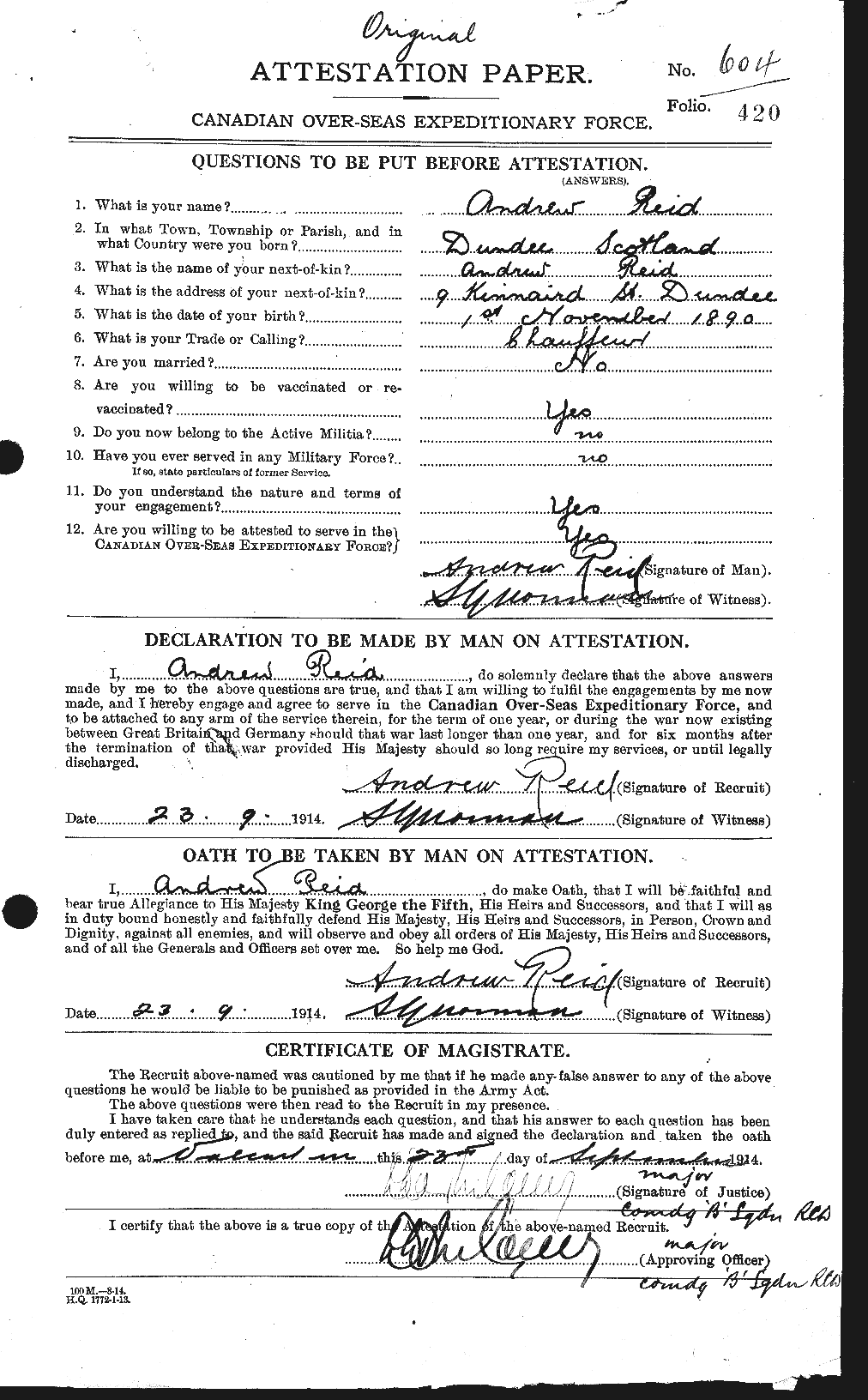 Personnel Records of the First World War - CEF 597811a