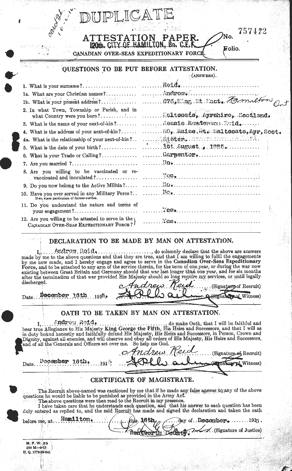 Personnel Records of the First World War - CEF 597818a