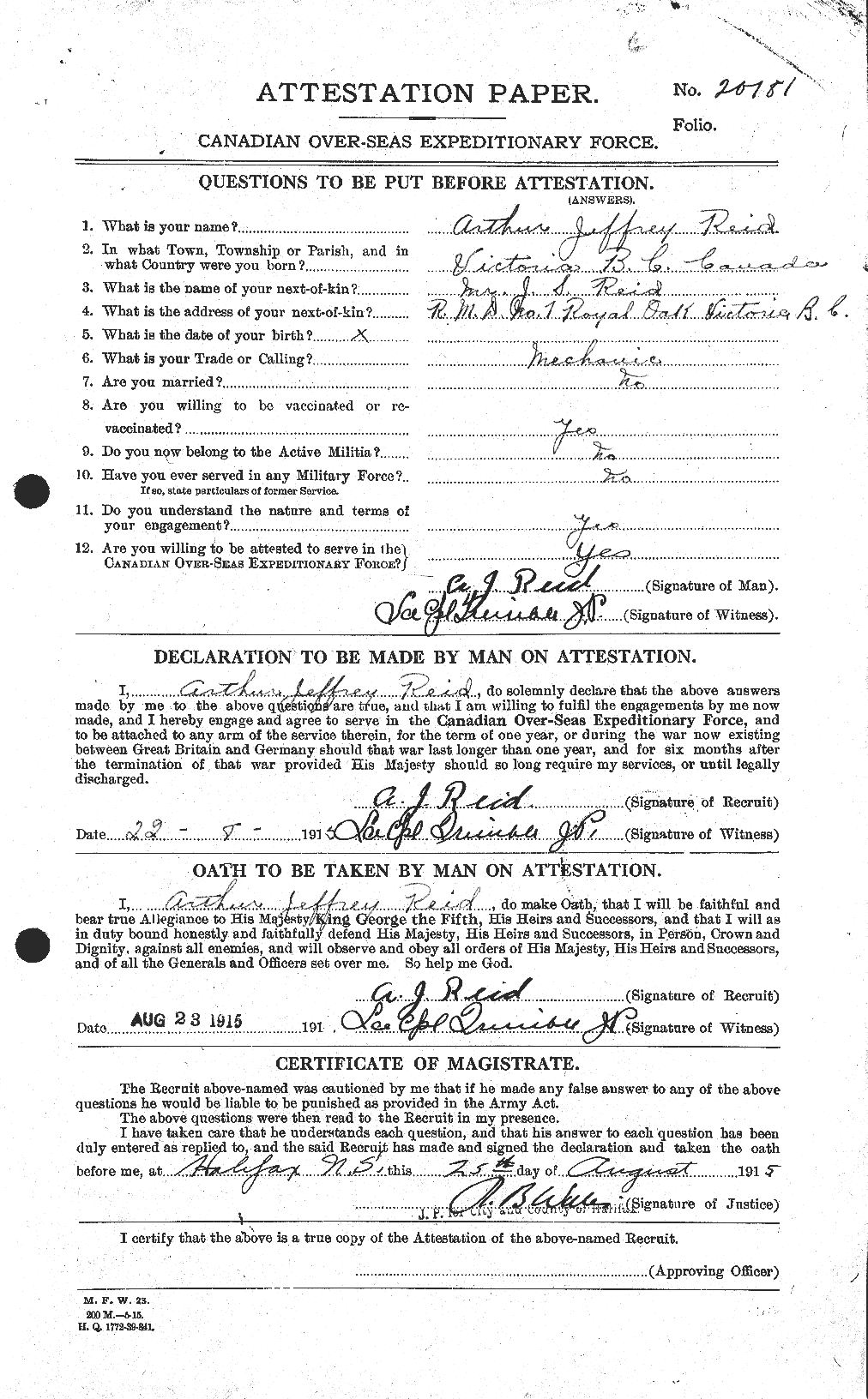 Personnel Records of the First World War - CEF 597842a