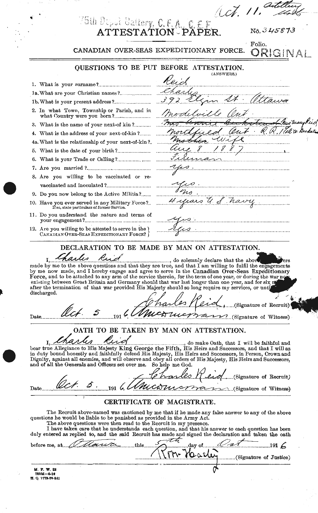 Personnel Records of the First World War - CEF 597873a