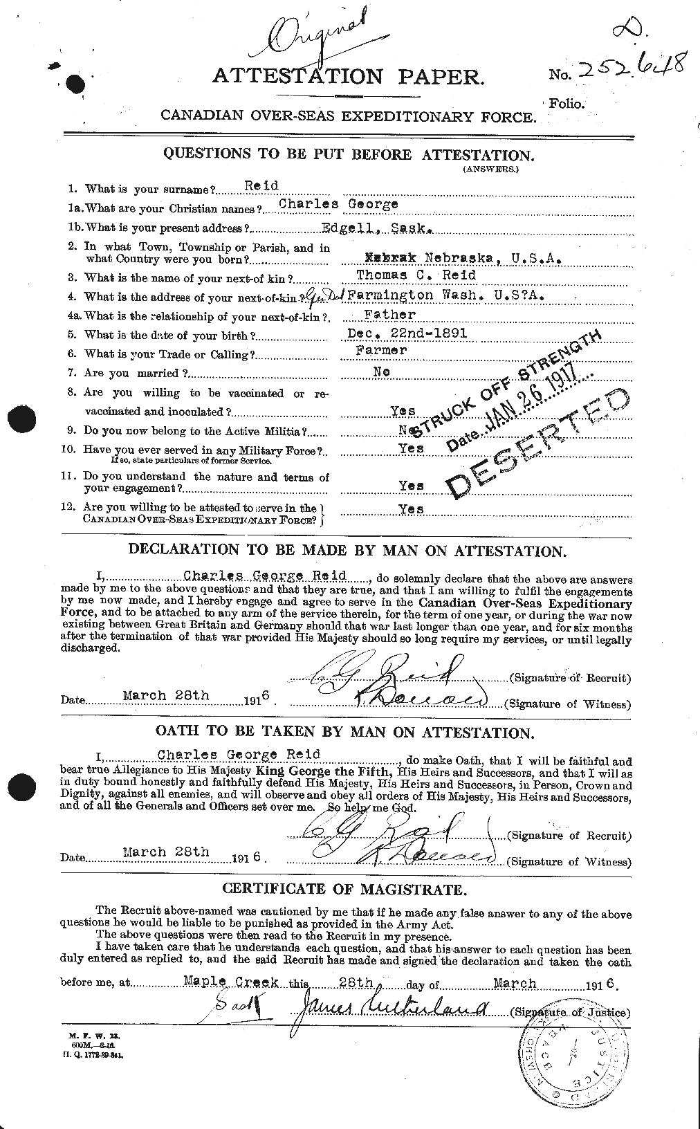 Personnel Records of the First World War - CEF 597888a