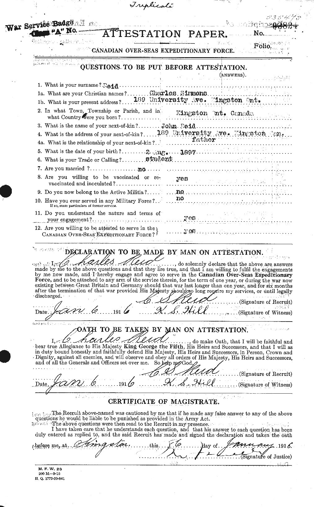 Personnel Records of the First World War - CEF 597898a