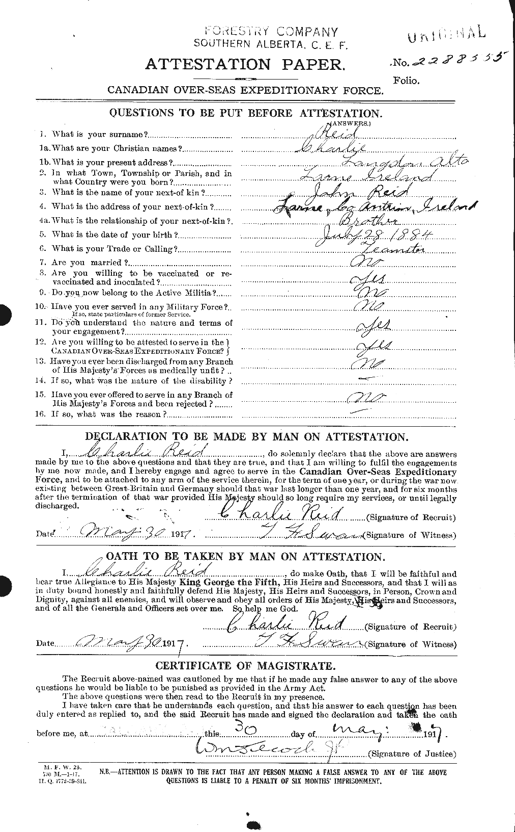 Personnel Records of the First World War - CEF 597901a
