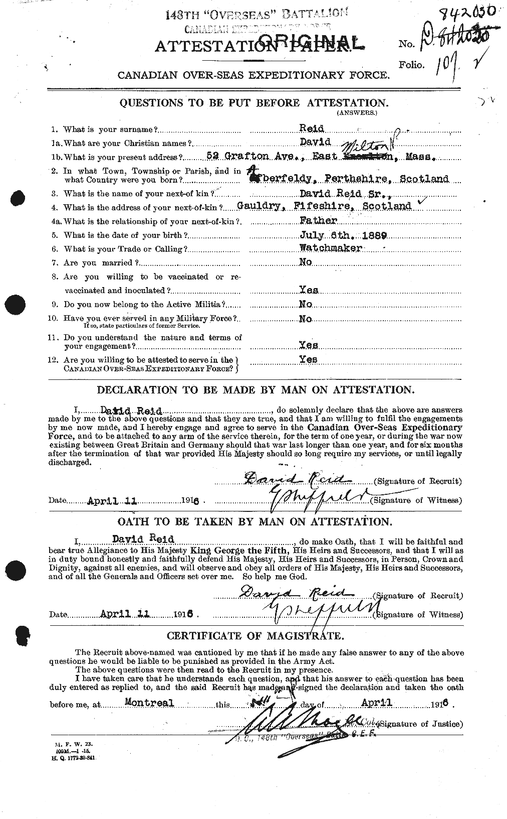 Personnel Records of the First World War - CEF 597933a