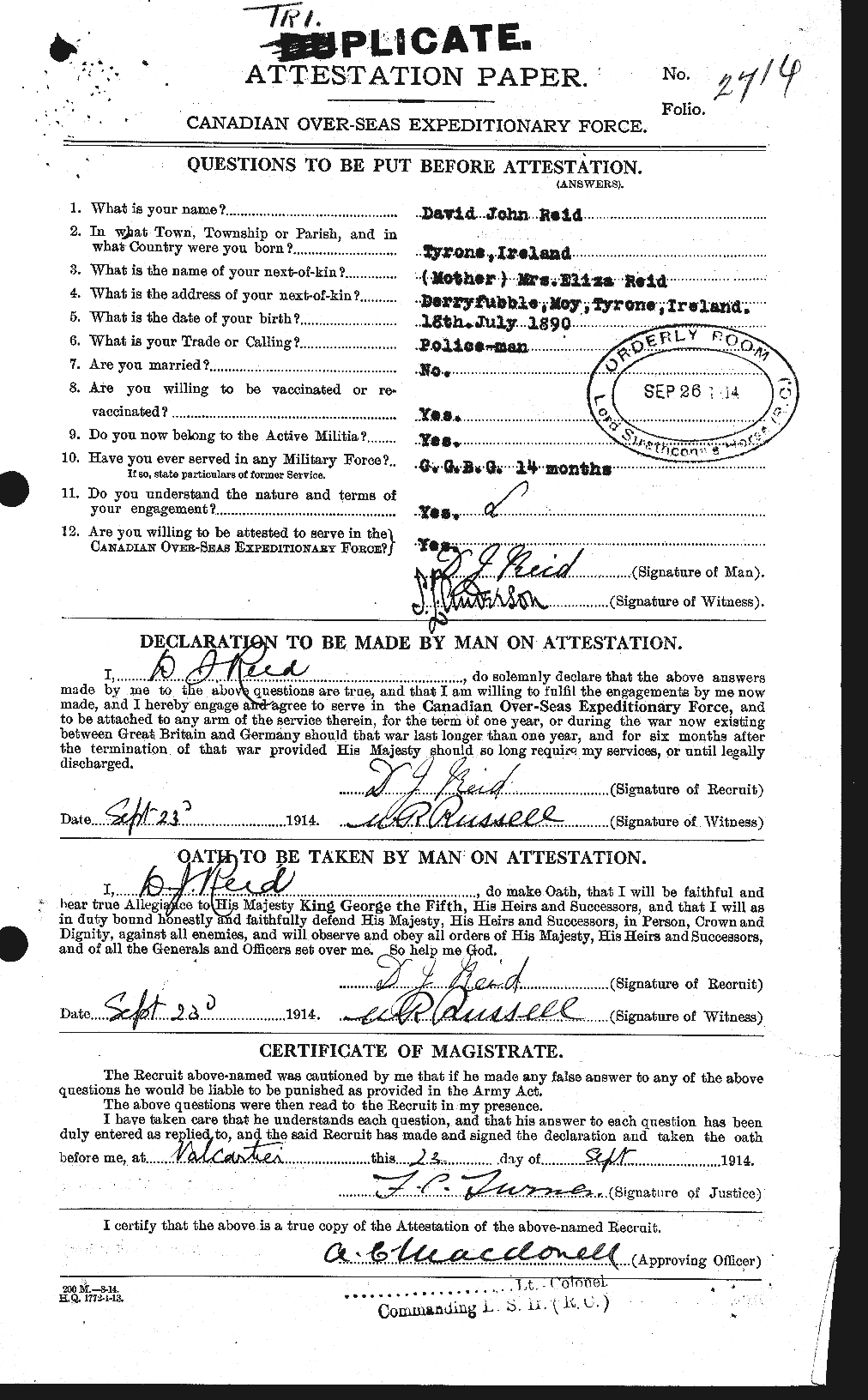 Personnel Records of the First World War - CEF 597942a