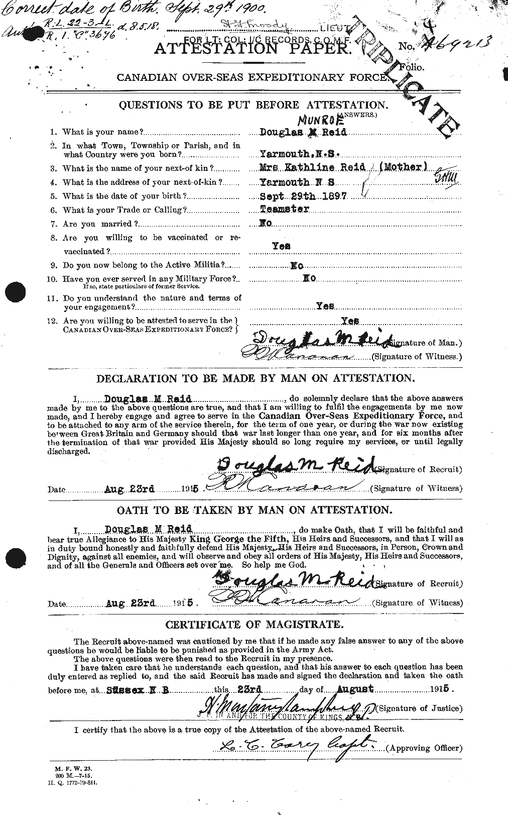 Personnel Records of the First World War - CEF 597970a