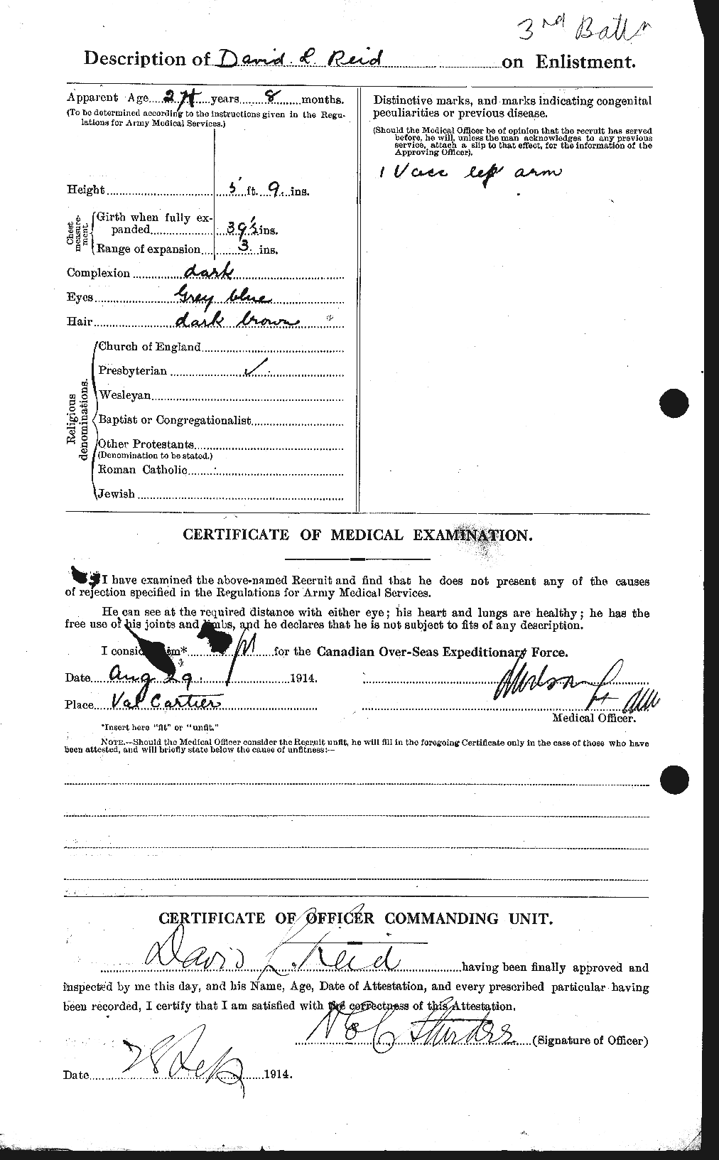 Dossiers du Personnel de la Première Guerre mondiale - CEC 598000b