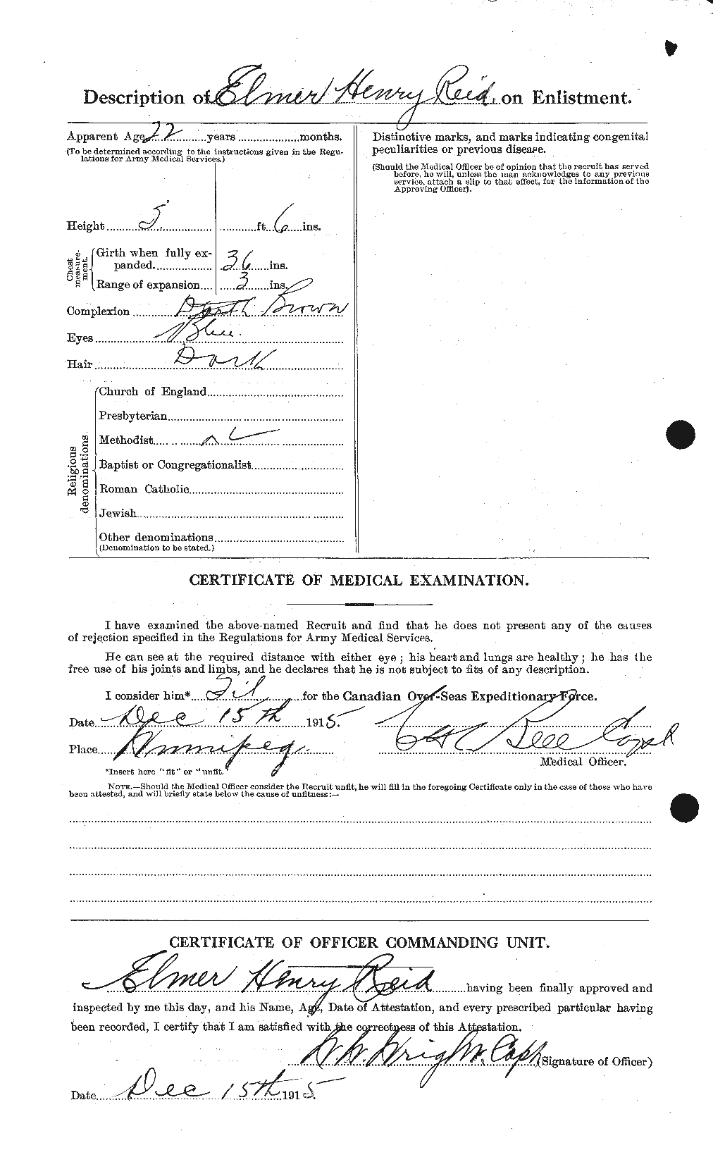 Personnel Records of the First World War - CEF 598001b