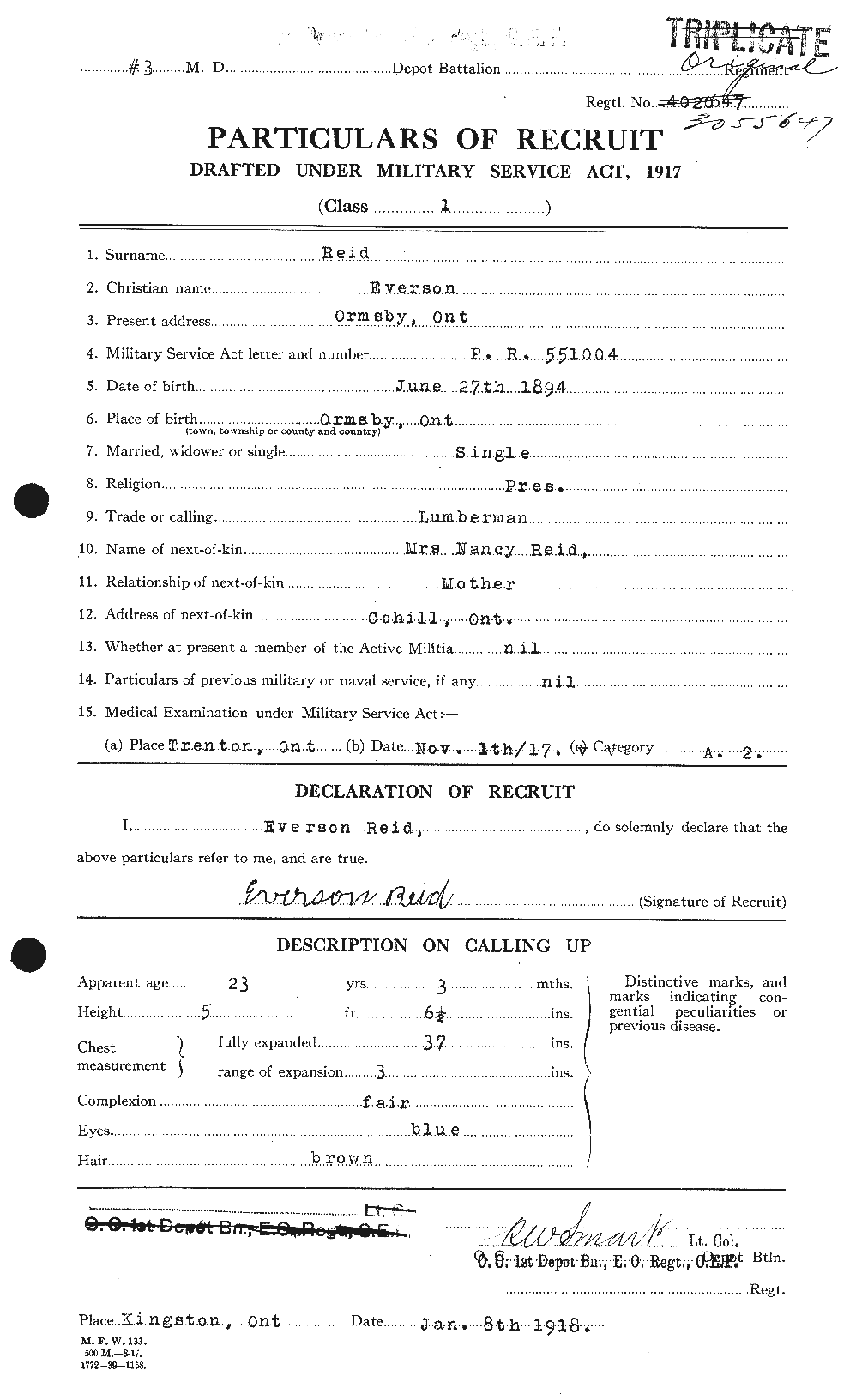 Personnel Records of the First World War - CEF 598029a