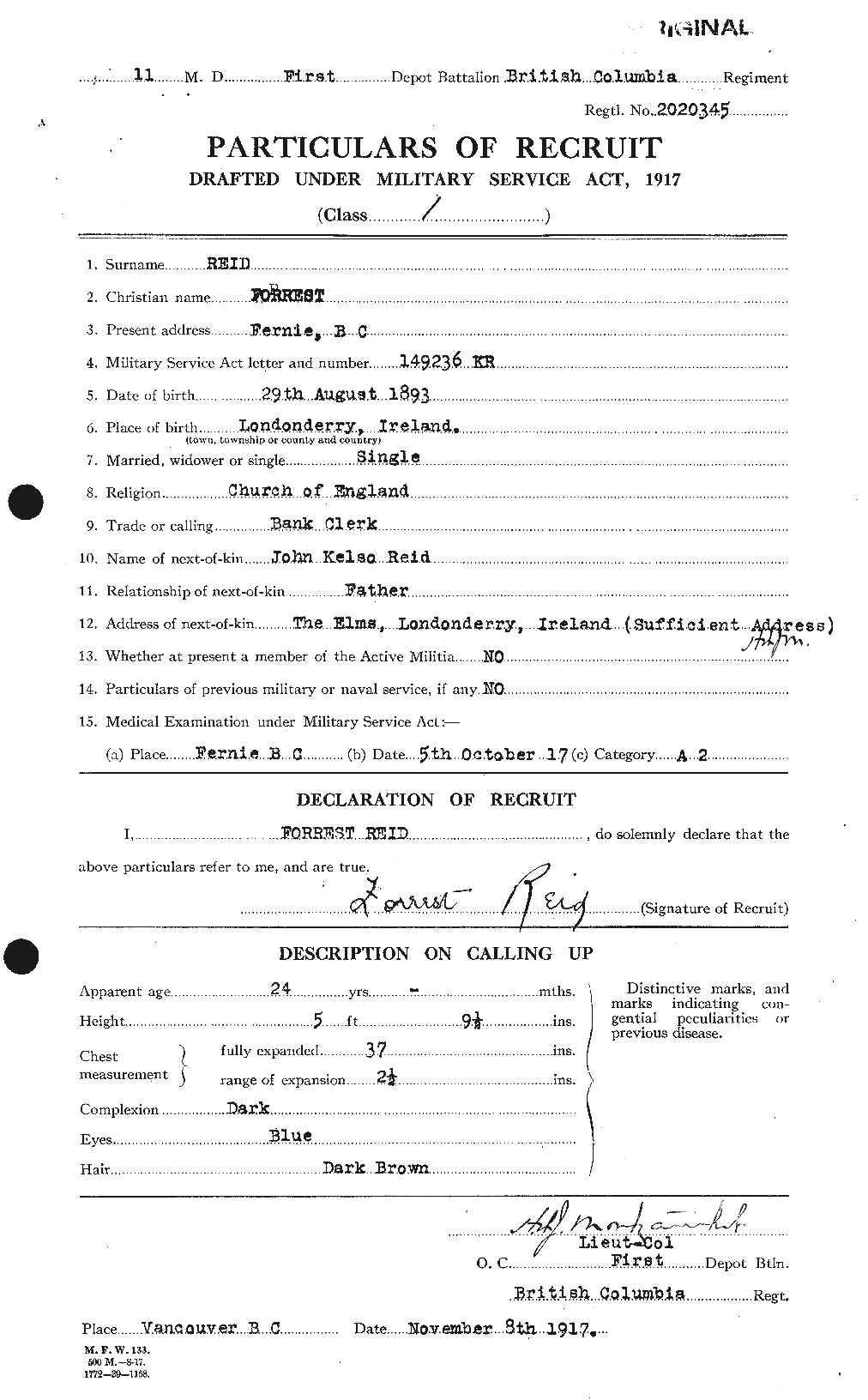 Personnel Records of the First World War - CEF 598036a