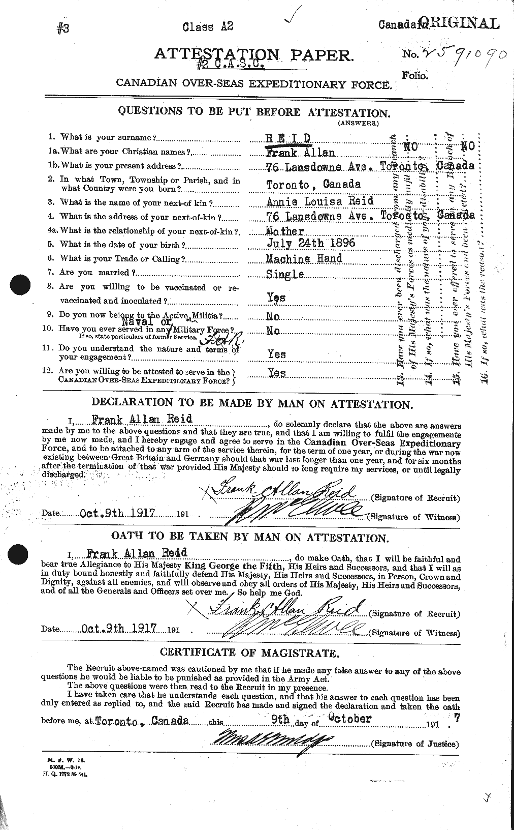 Personnel Records of the First World War - CEF 598046a