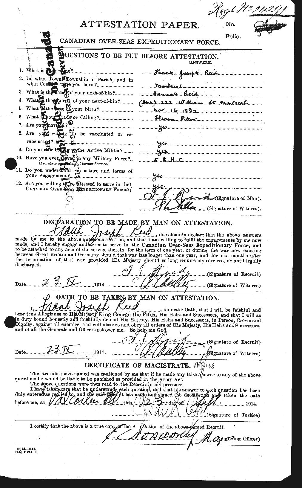 Personnel Records of the First World War - CEF 598049a