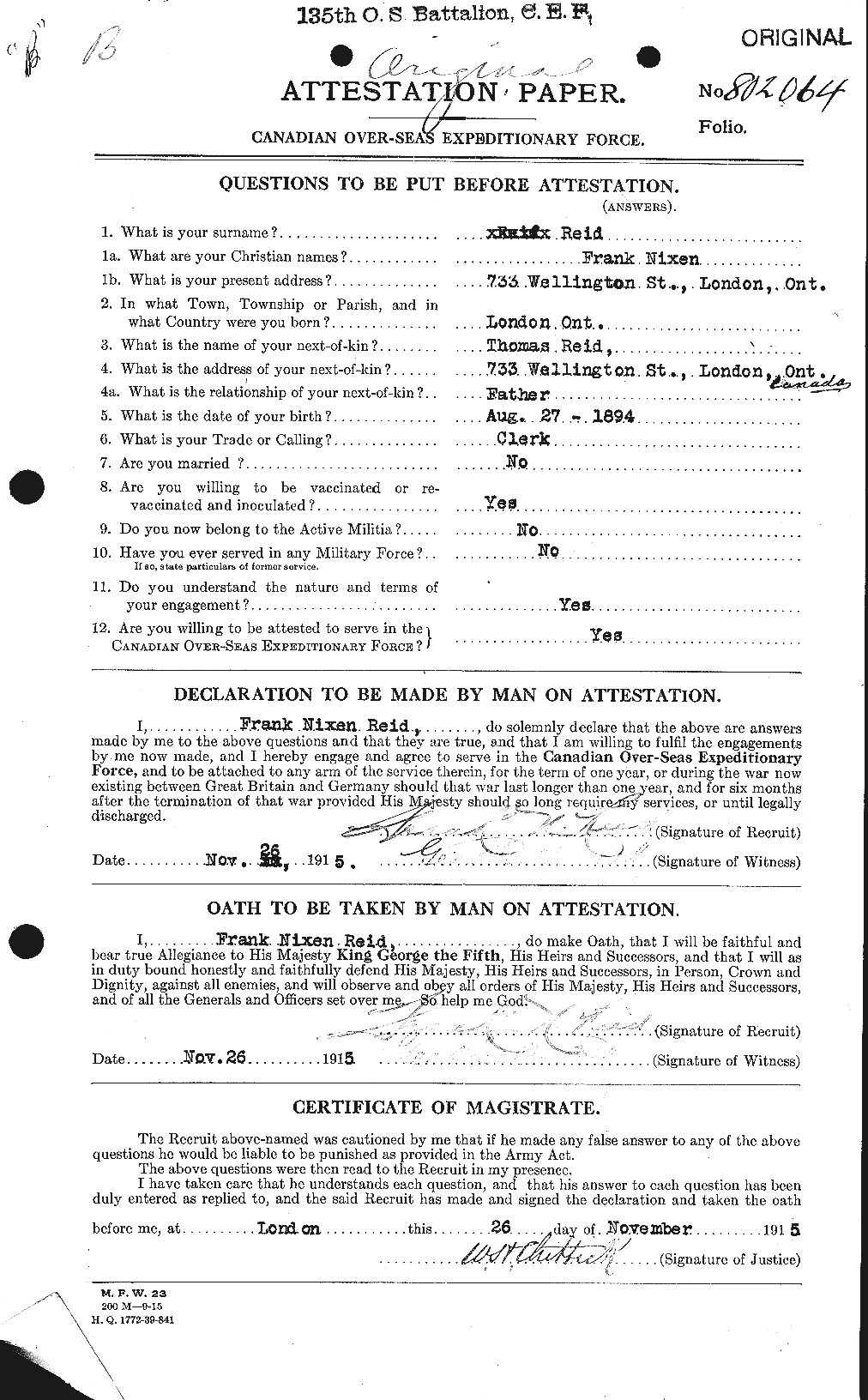 Personnel Records of the First World War - CEF 598050a