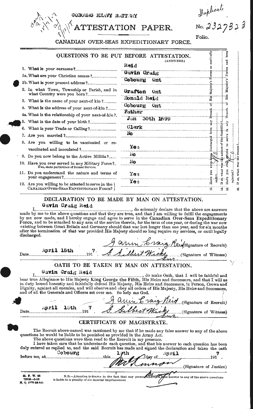 Personnel Records of the First World War - CEF 598078a