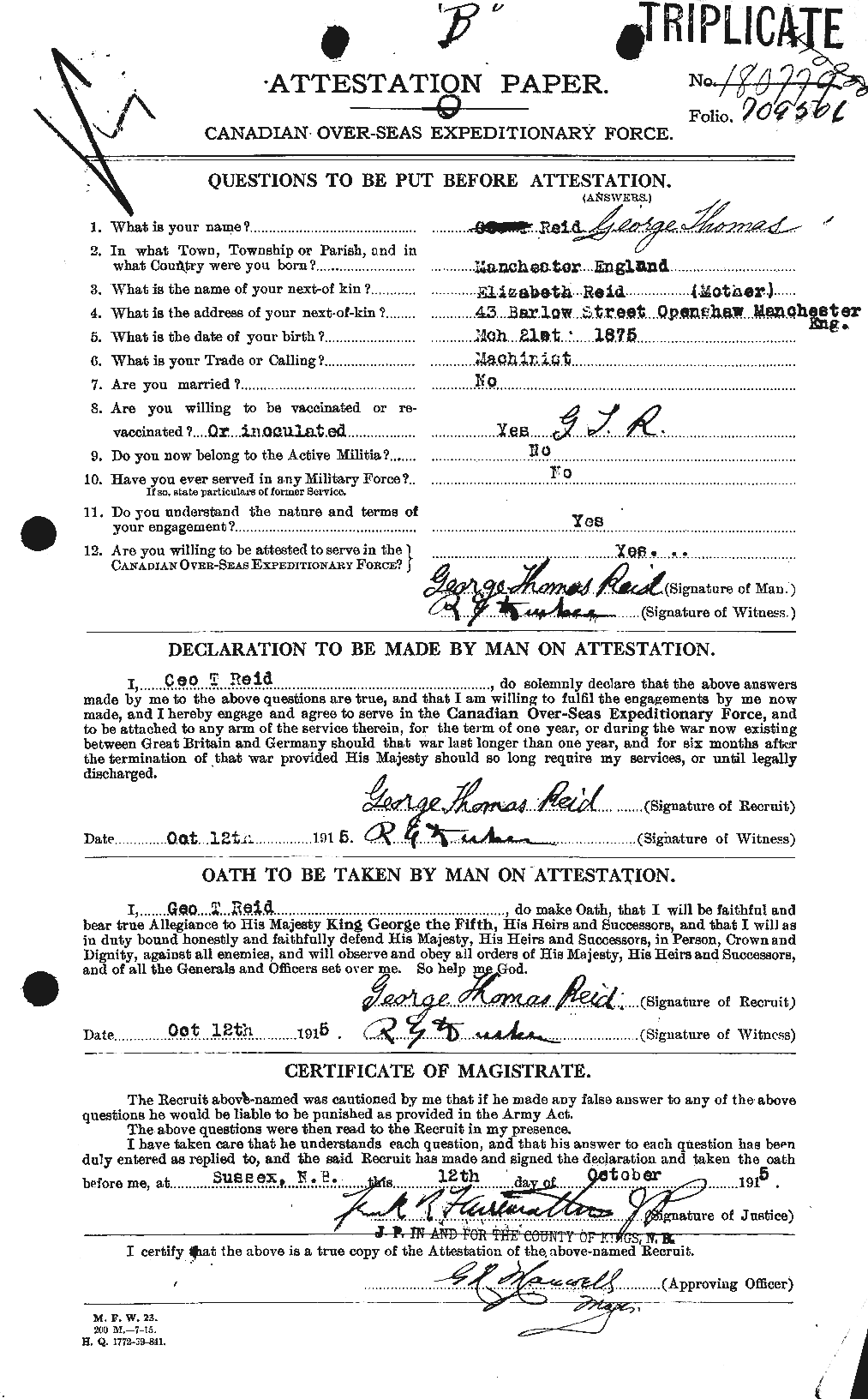 Personnel Records of the First World War - CEF 598542a