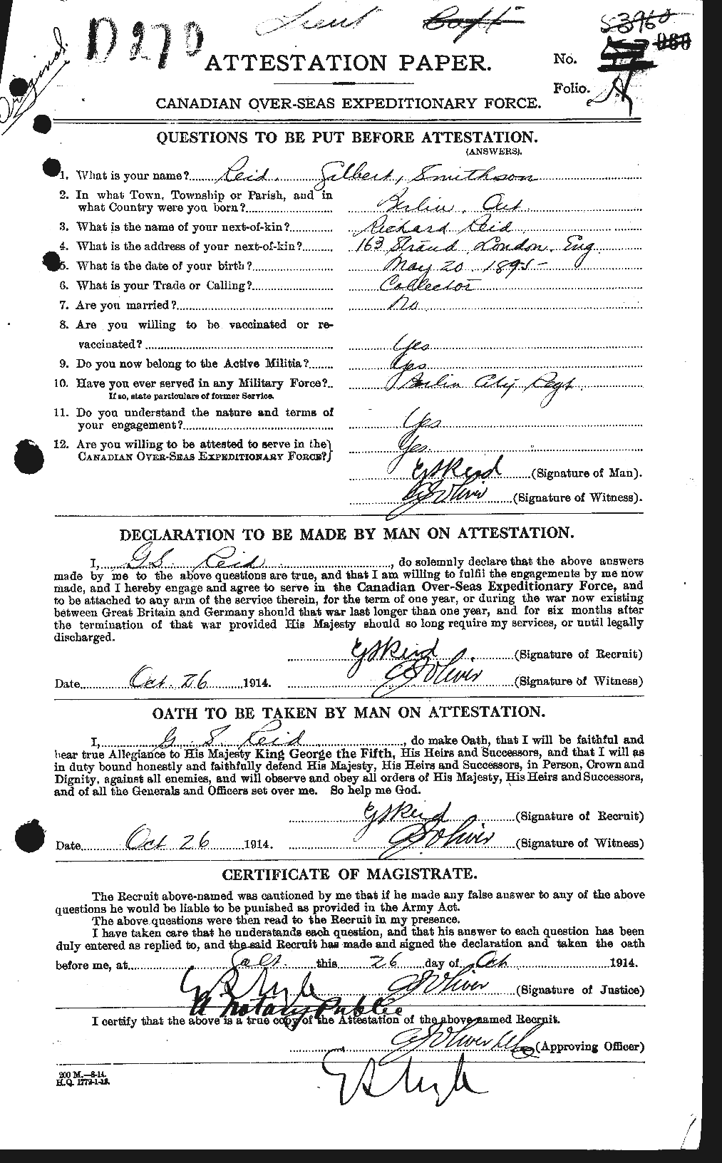 Personnel Records of the First World War - CEF 598554a