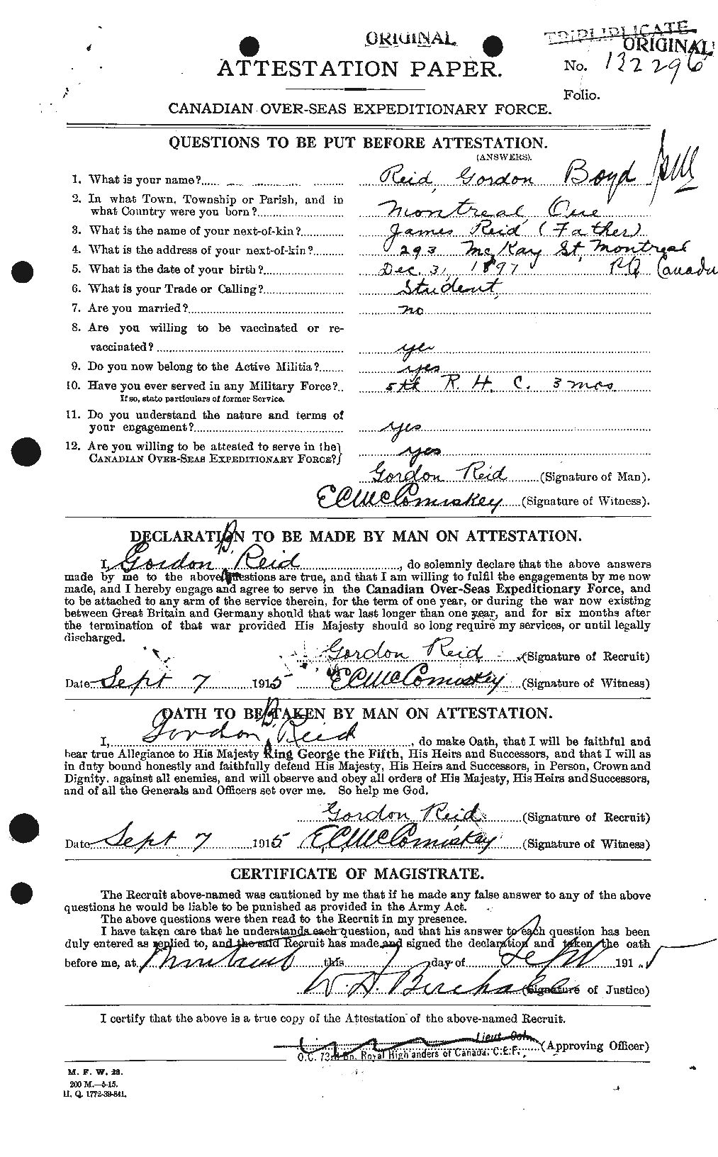 Personnel Records of the First World War - CEF 598558a