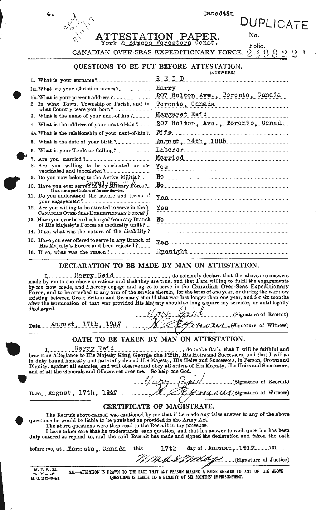 Personnel Records of the First World War - CEF 598571a