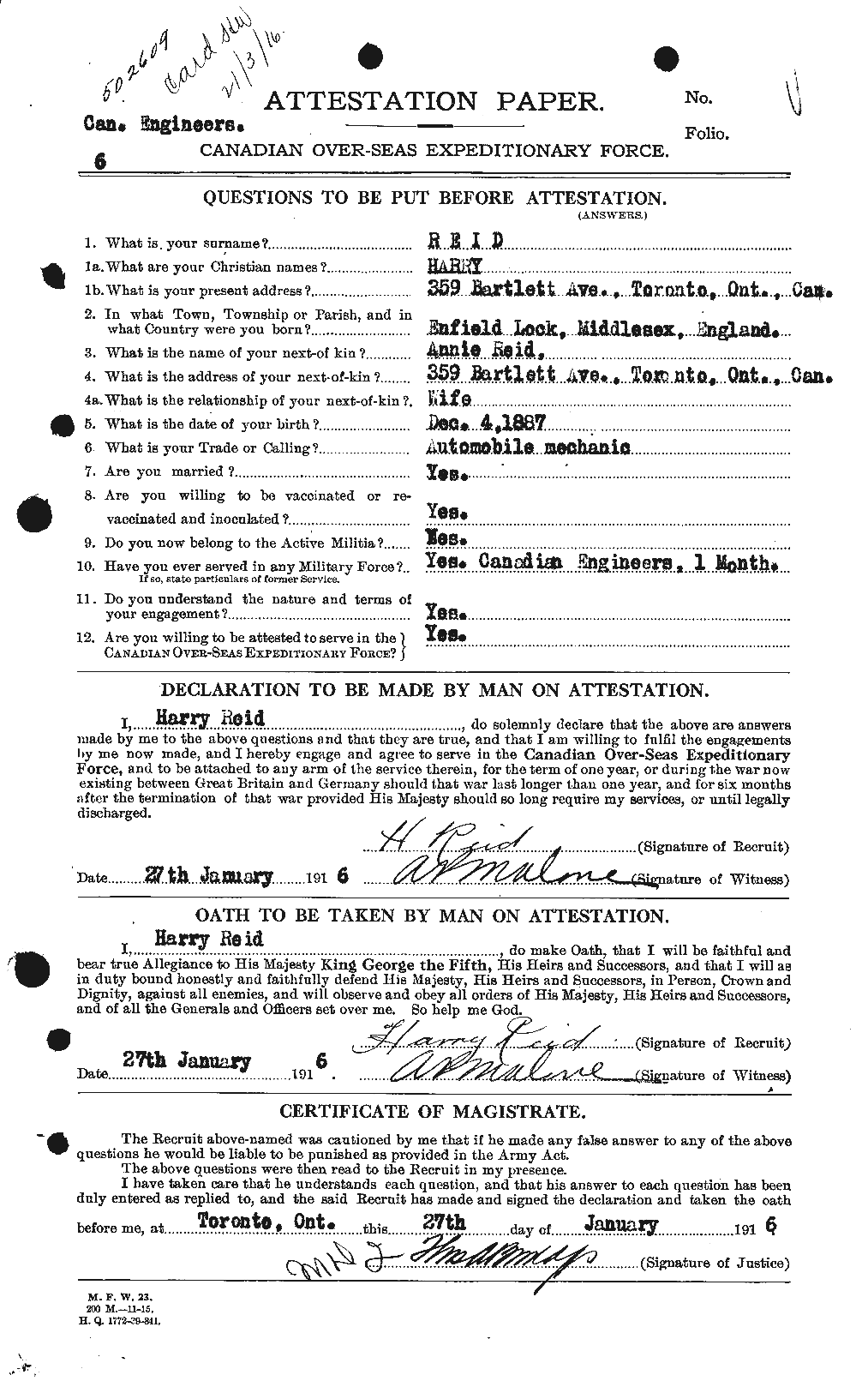 Personnel Records of the First World War - CEF 598575a