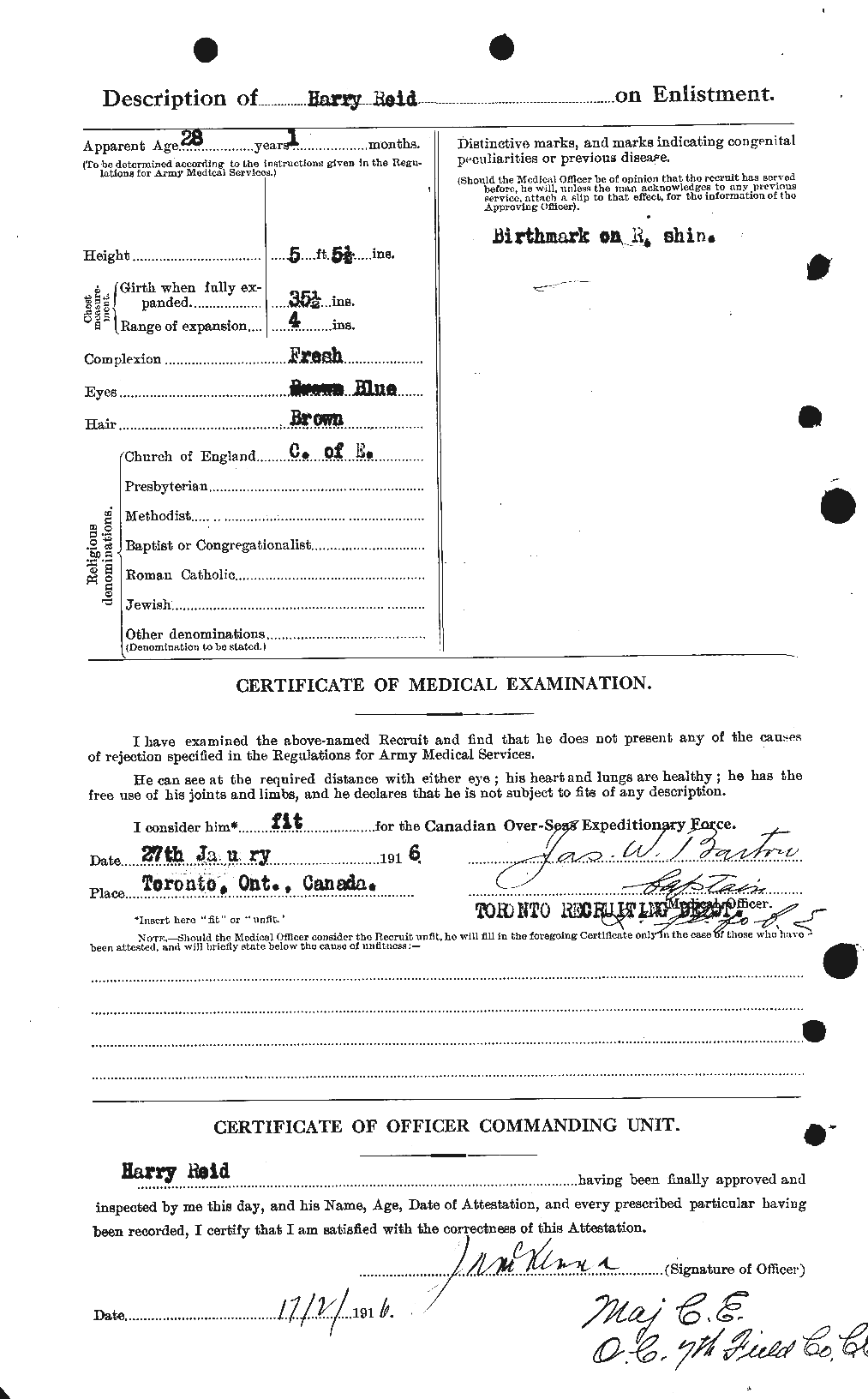 Personnel Records of the First World War - CEF 598575b