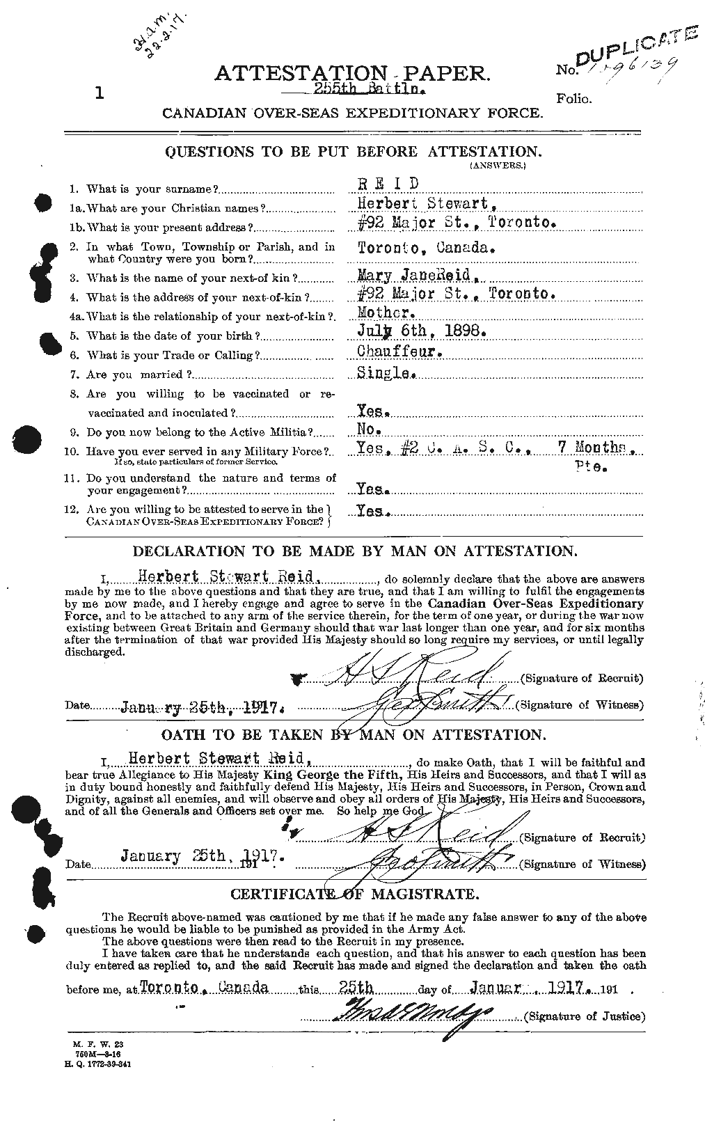 Personnel Records of the First World War - CEF 598609a