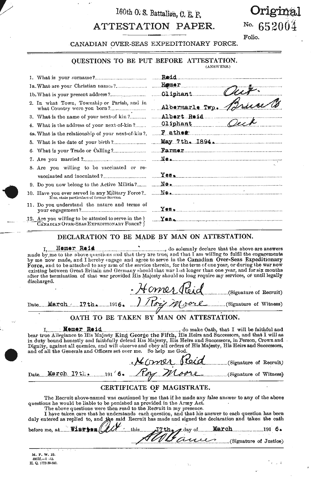 Personnel Records of the First World War - CEF 598612a