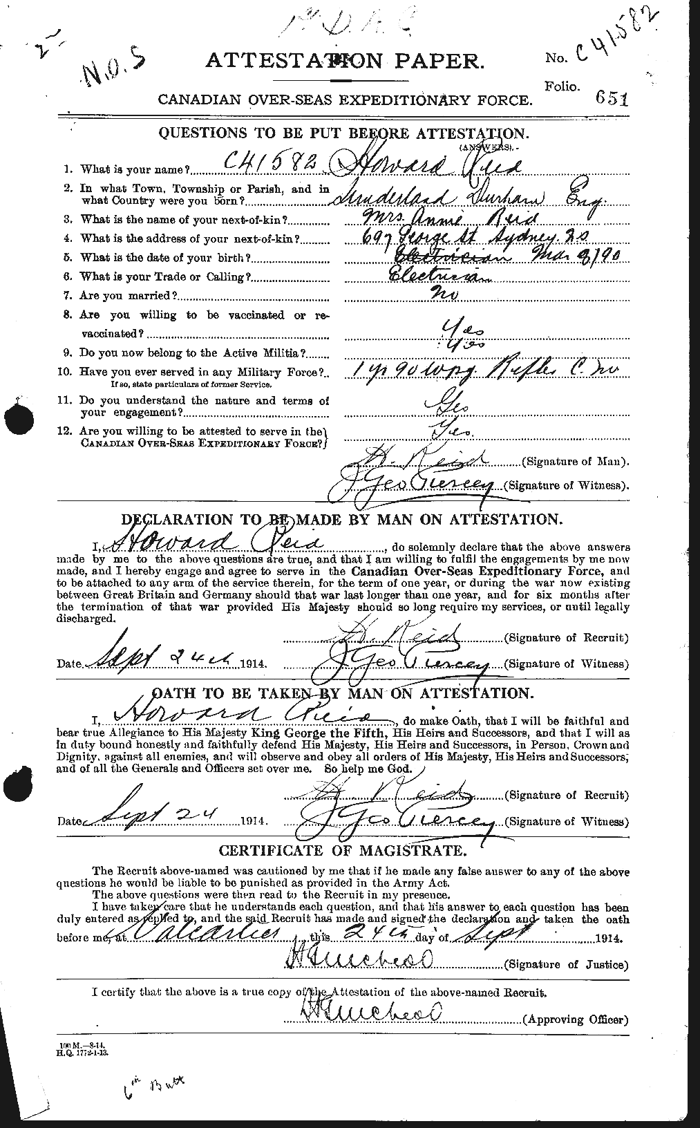 Personnel Records of the First World War - CEF 598616a