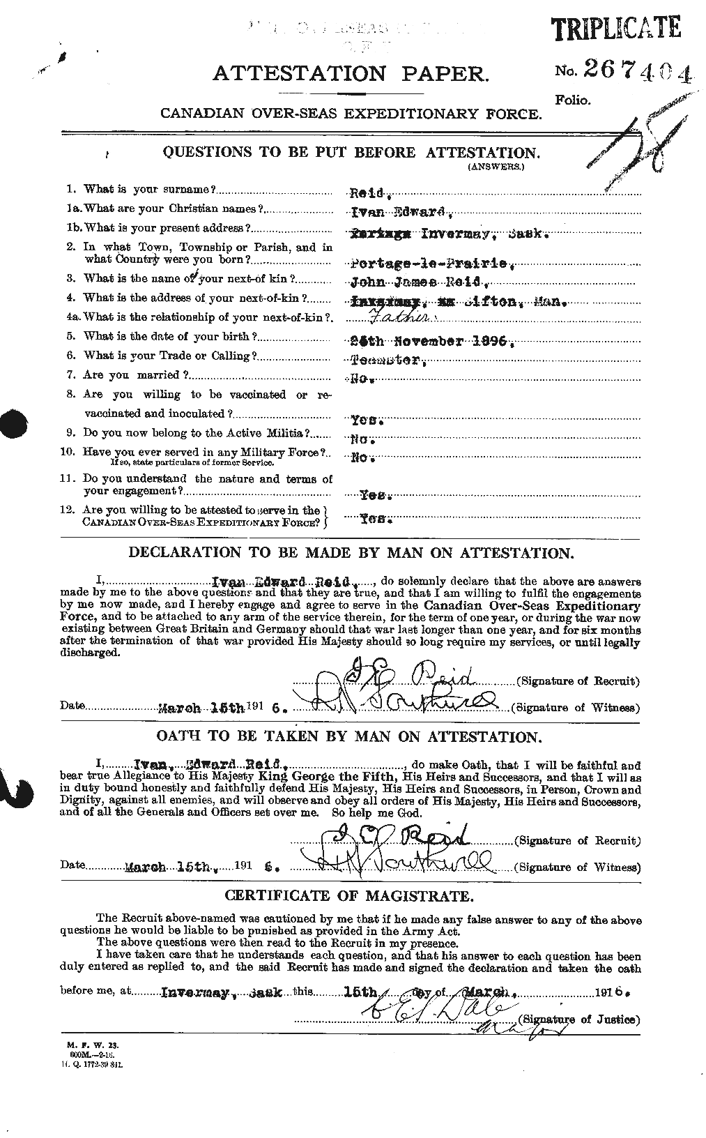 Personnel Records of the First World War - CEF 598639a