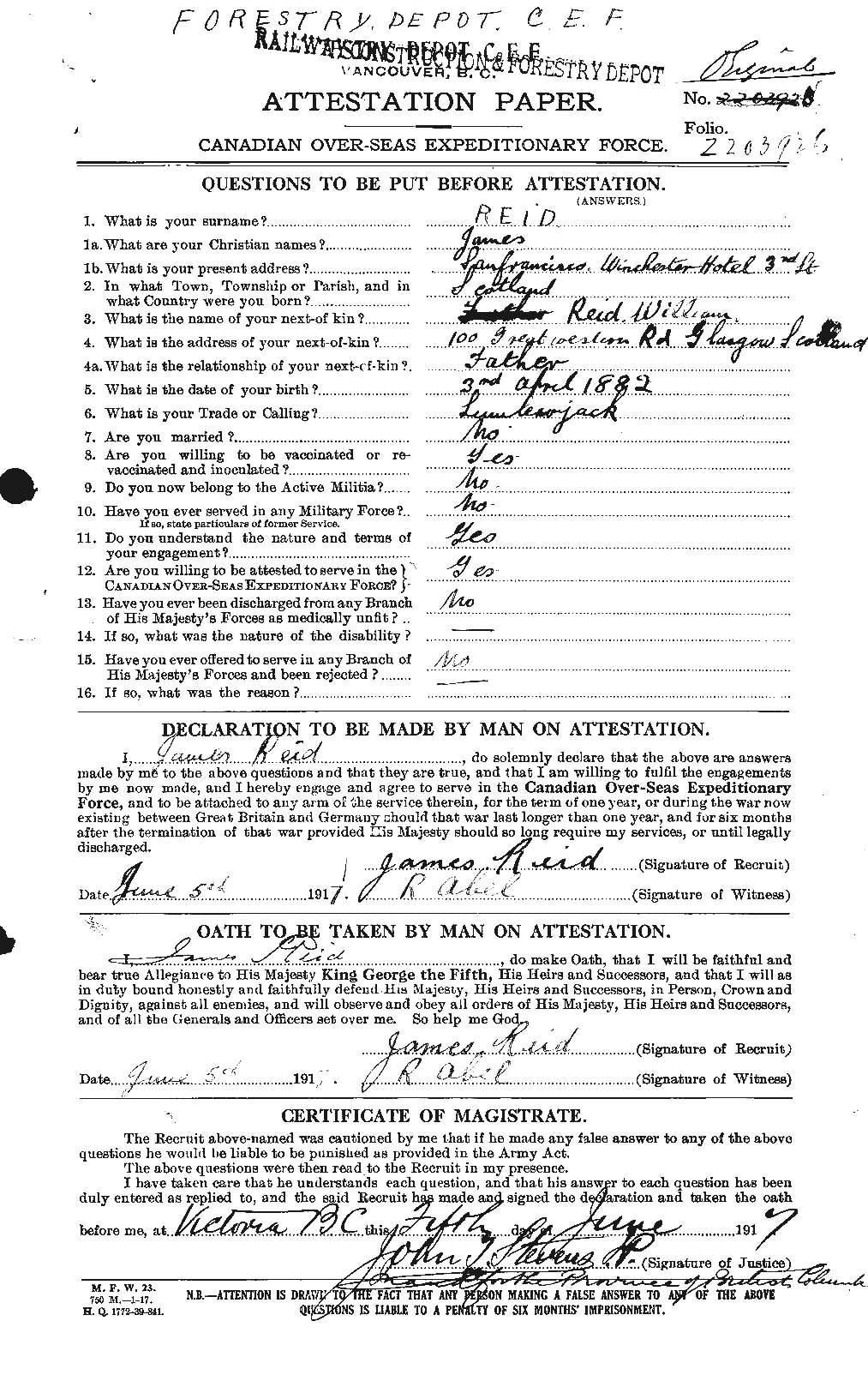 Personnel Records of the First World War - CEF 598650a