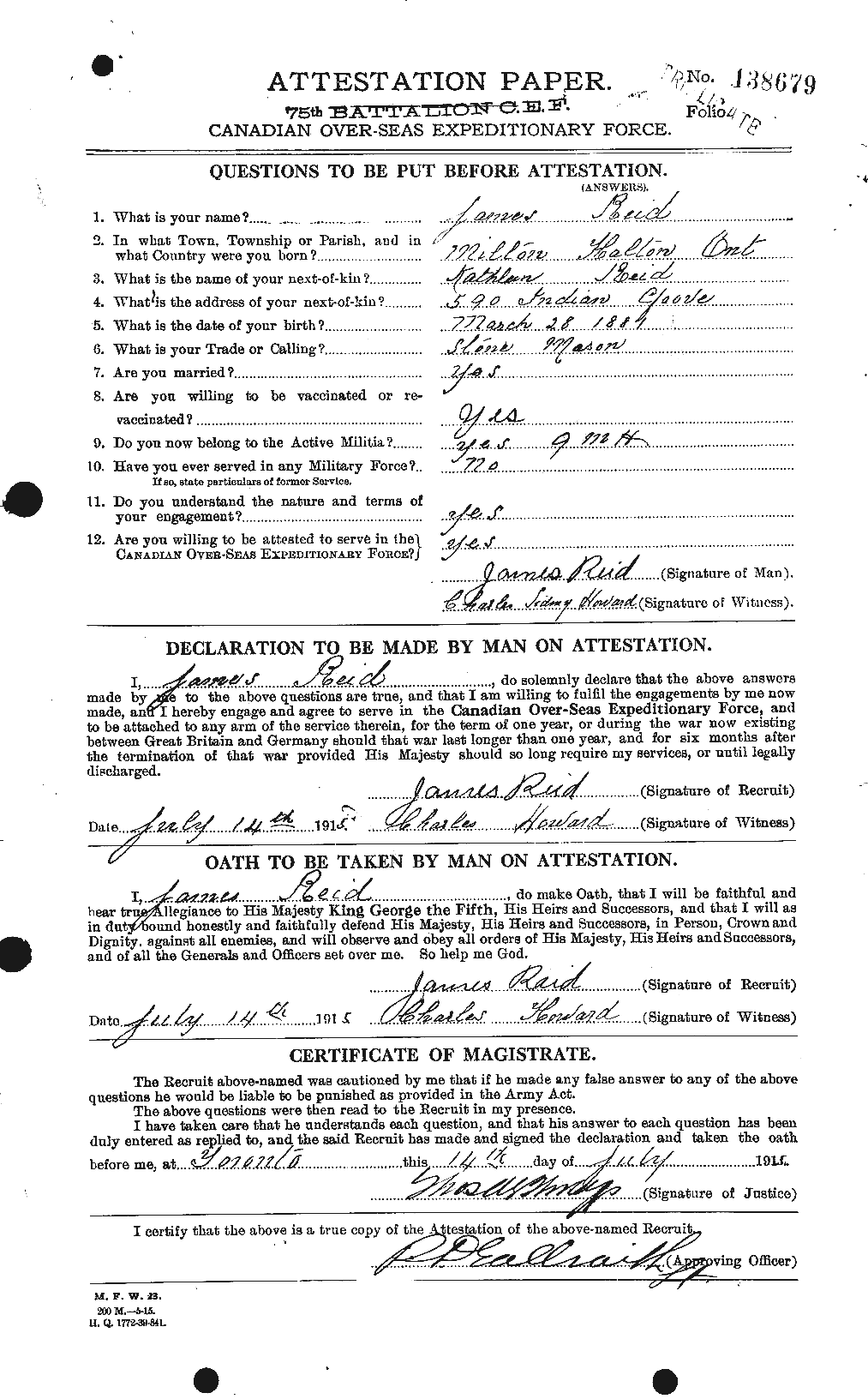 Personnel Records of the First World War - CEF 598654a