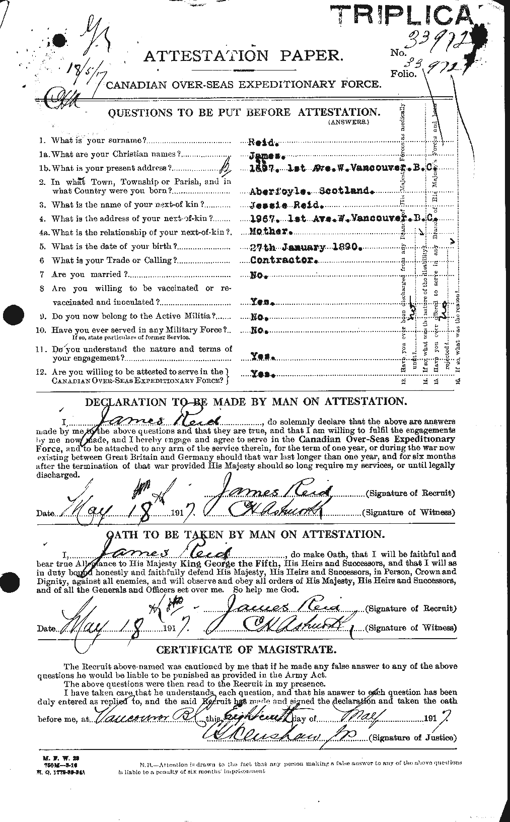 Personnel Records of the First World War - CEF 598661a