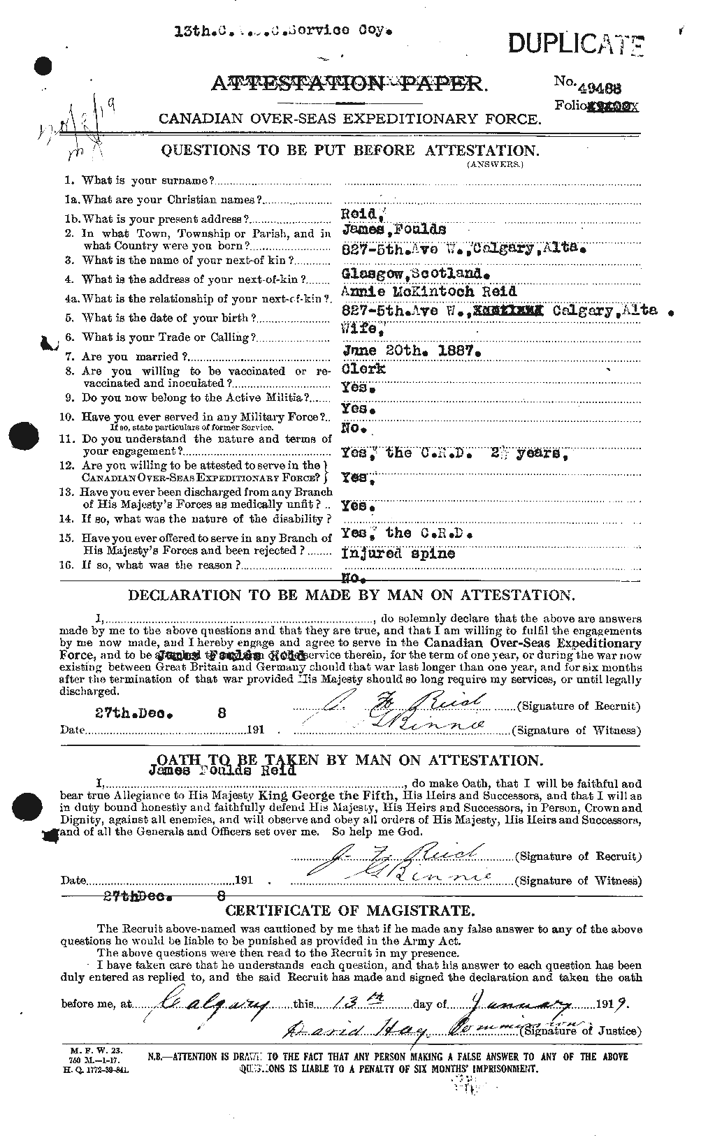 Personnel Records of the First World War - CEF 598710a