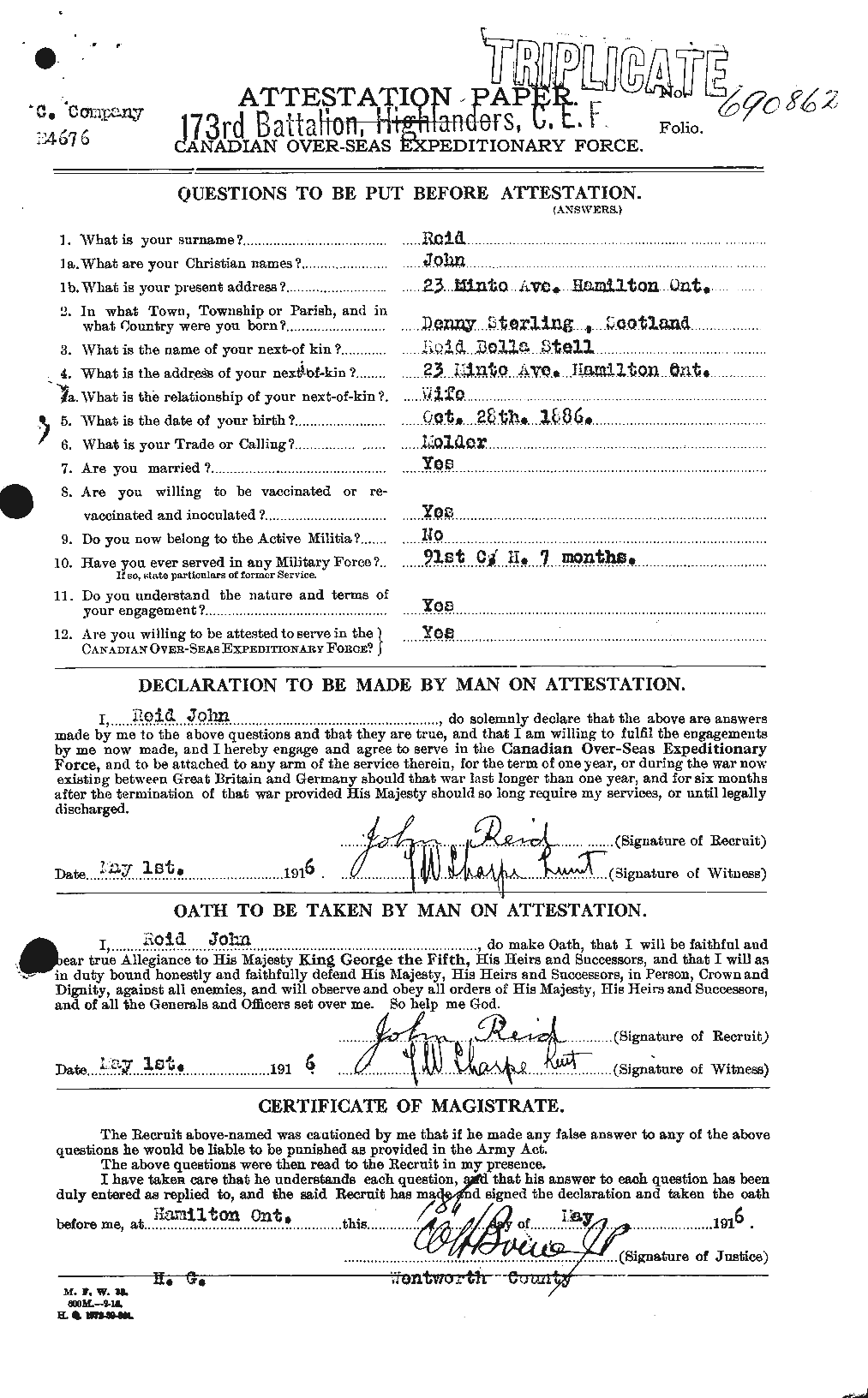 Personnel Records of the First World War - CEF 598749a