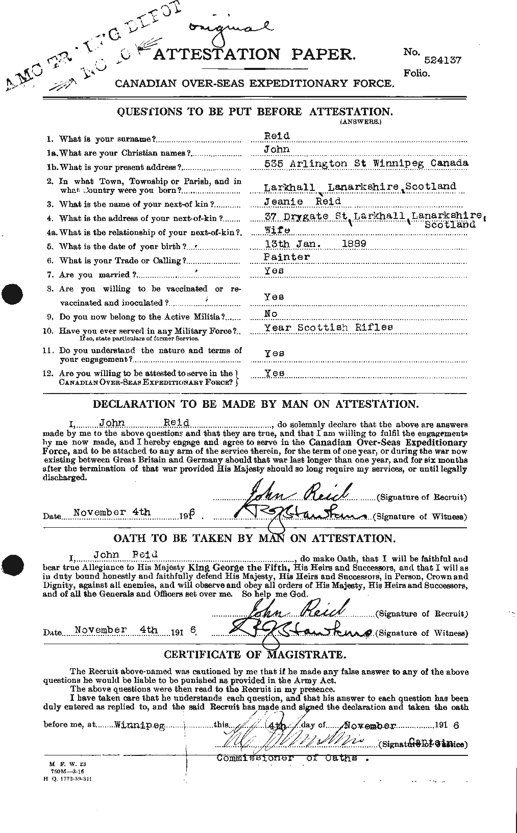 Personnel Records of the First World War - CEF 598752a