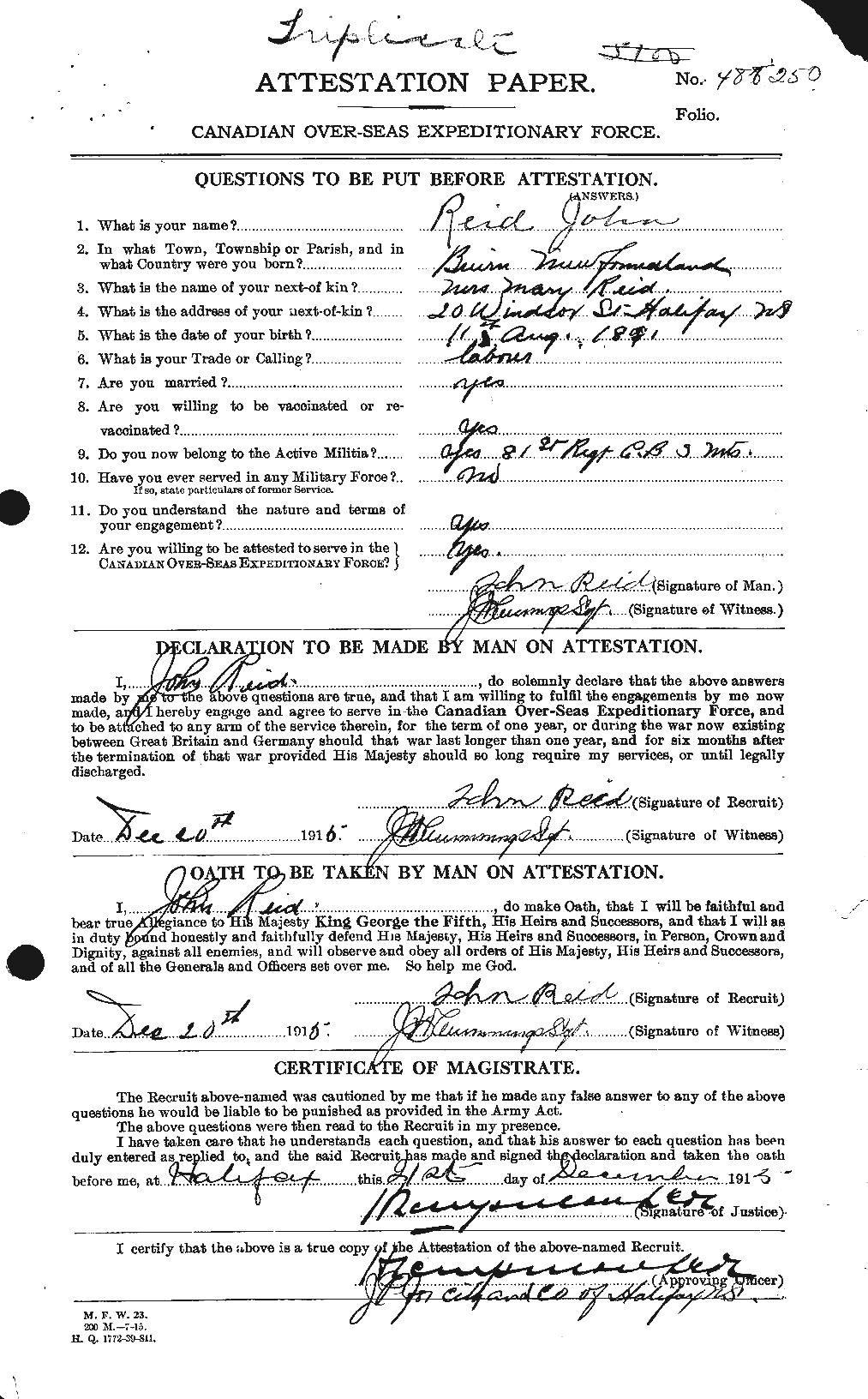 Personnel Records of the First World War - CEF 598756a