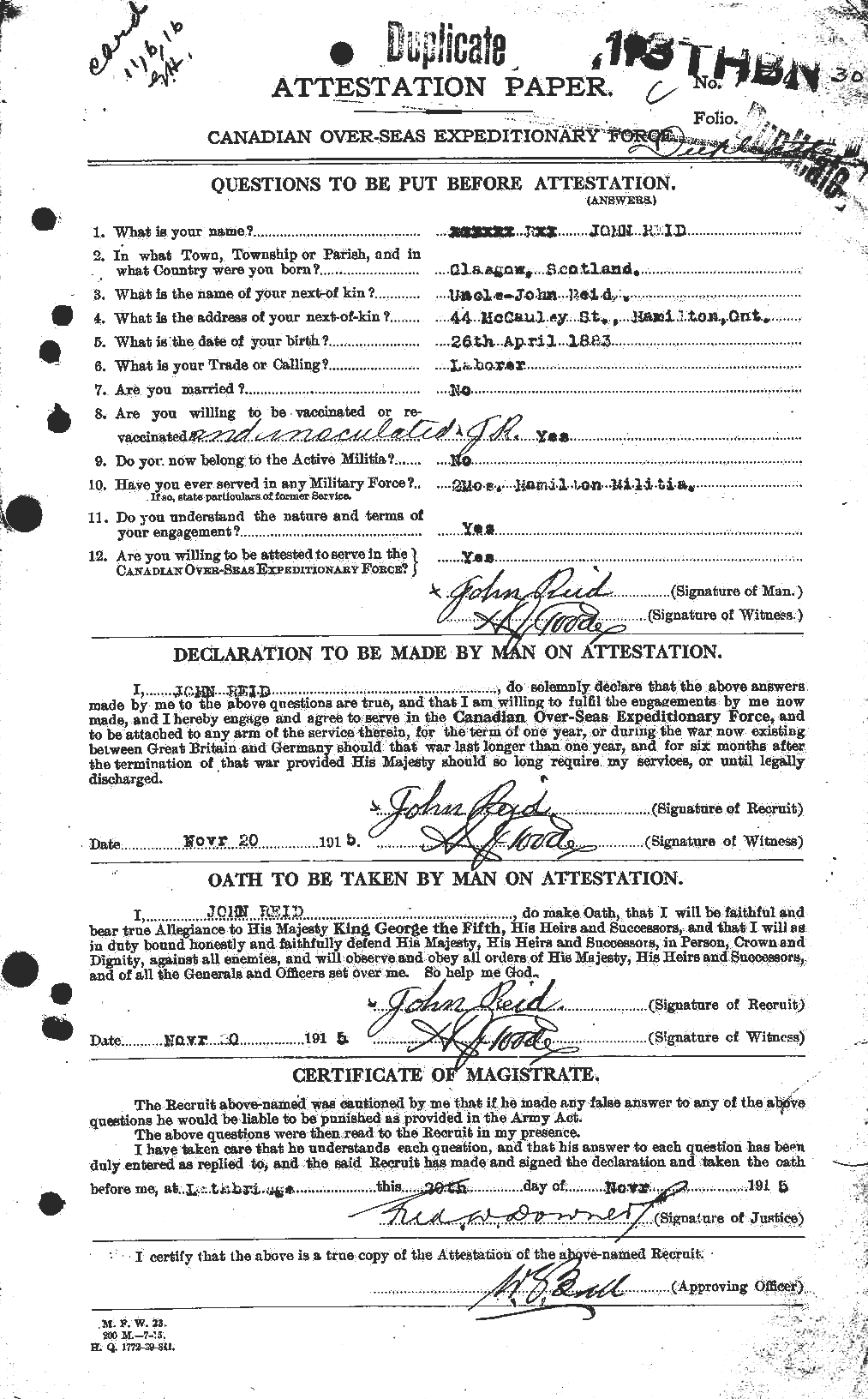 Personnel Records of the First World War - CEF 598788a