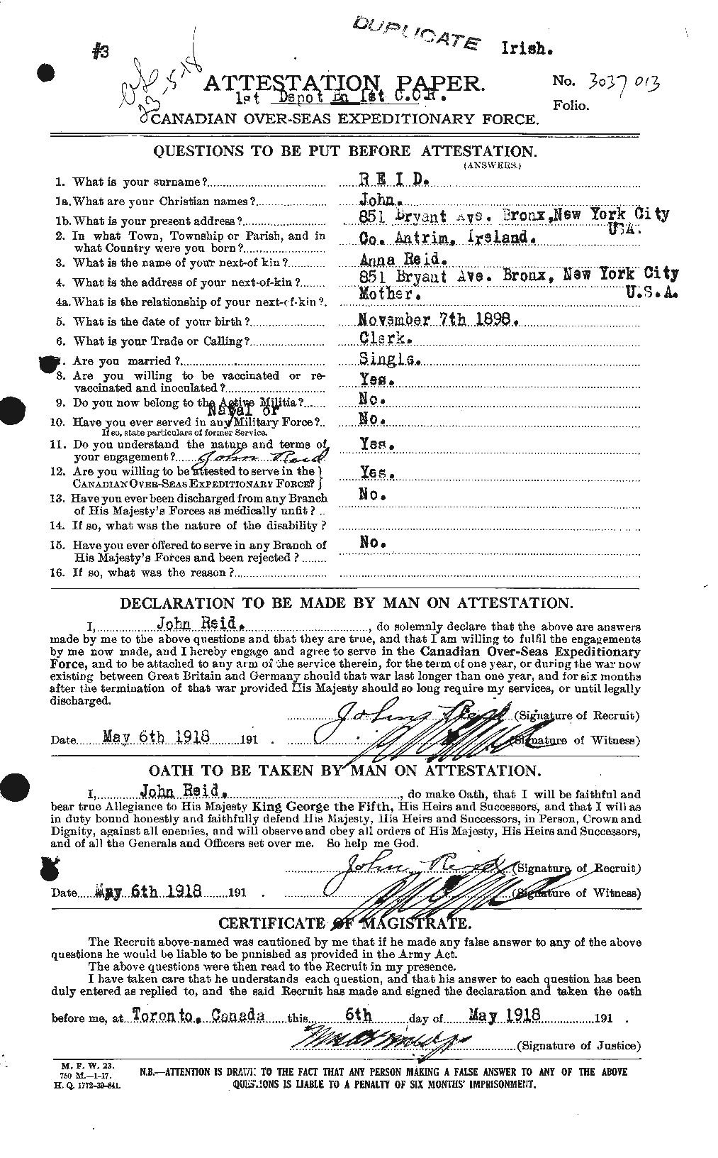 Personnel Records of the First World War - CEF 598808a