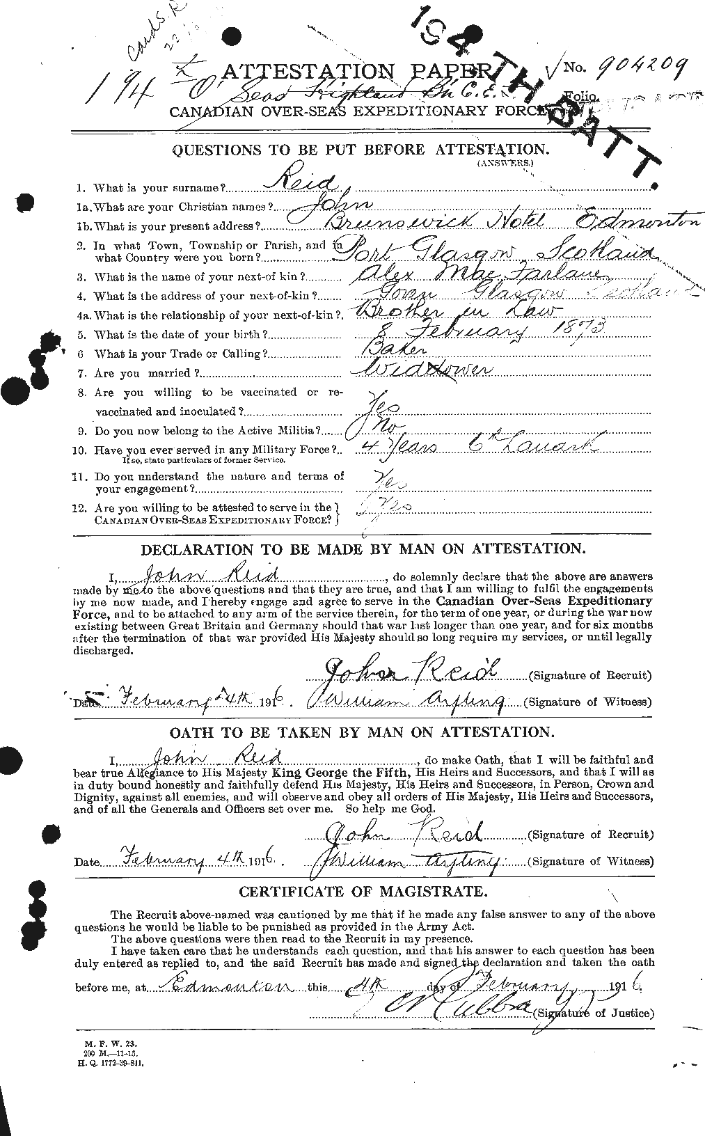 Personnel Records of the First World War - CEF 598810a
