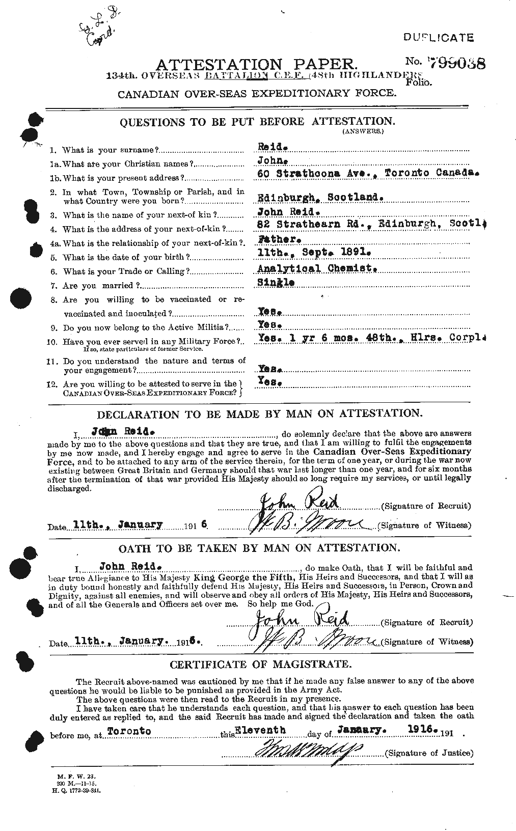 Personnel Records of the First World War - CEF 598815a