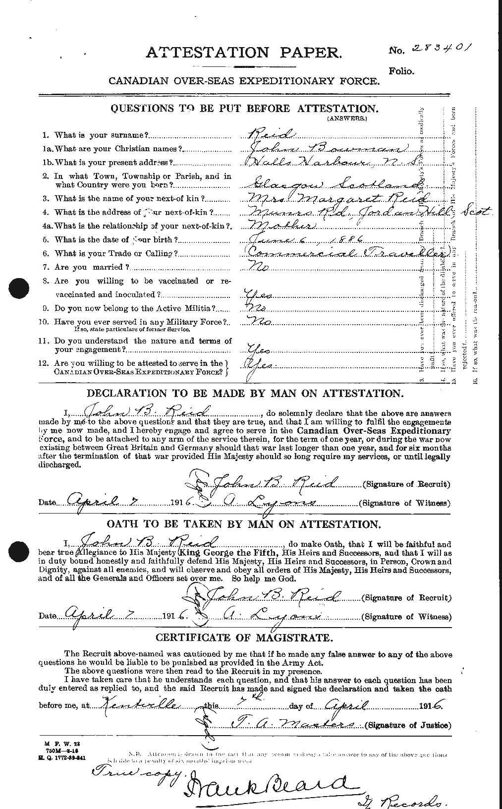 Personnel Records of the First World War - CEF 598822a