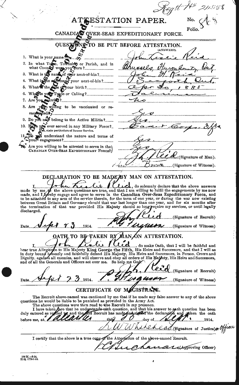 Personnel Records of the First World War - CEF 598852a