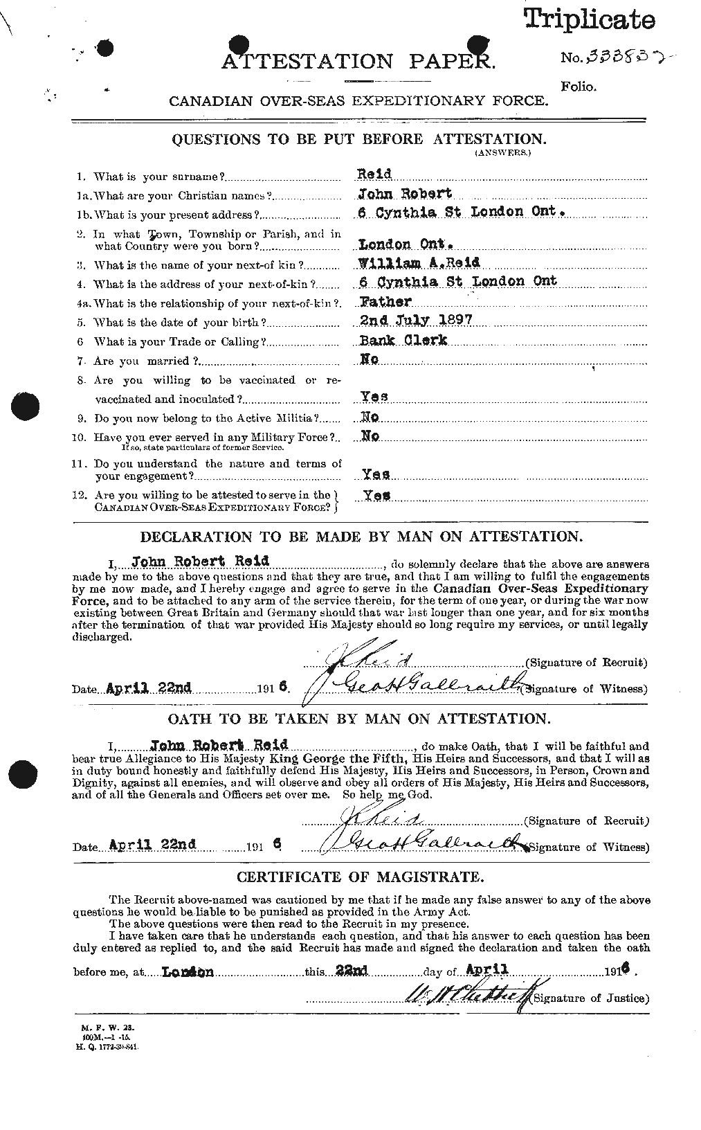 Personnel Records of the First World War - CEF 598864a