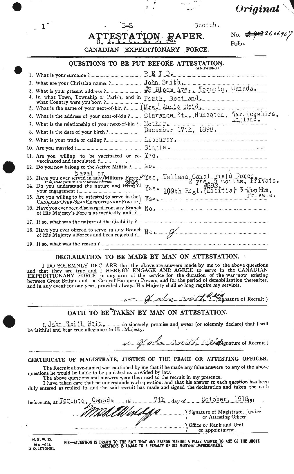 Personnel Records of the First World War - CEF 598874a