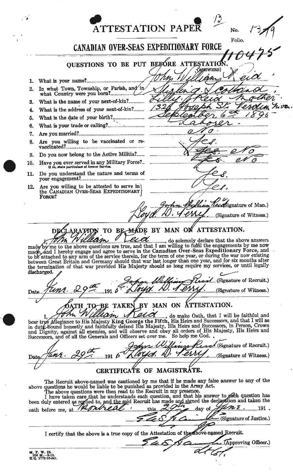 Personnel Records of the First World War - CEF 598886a