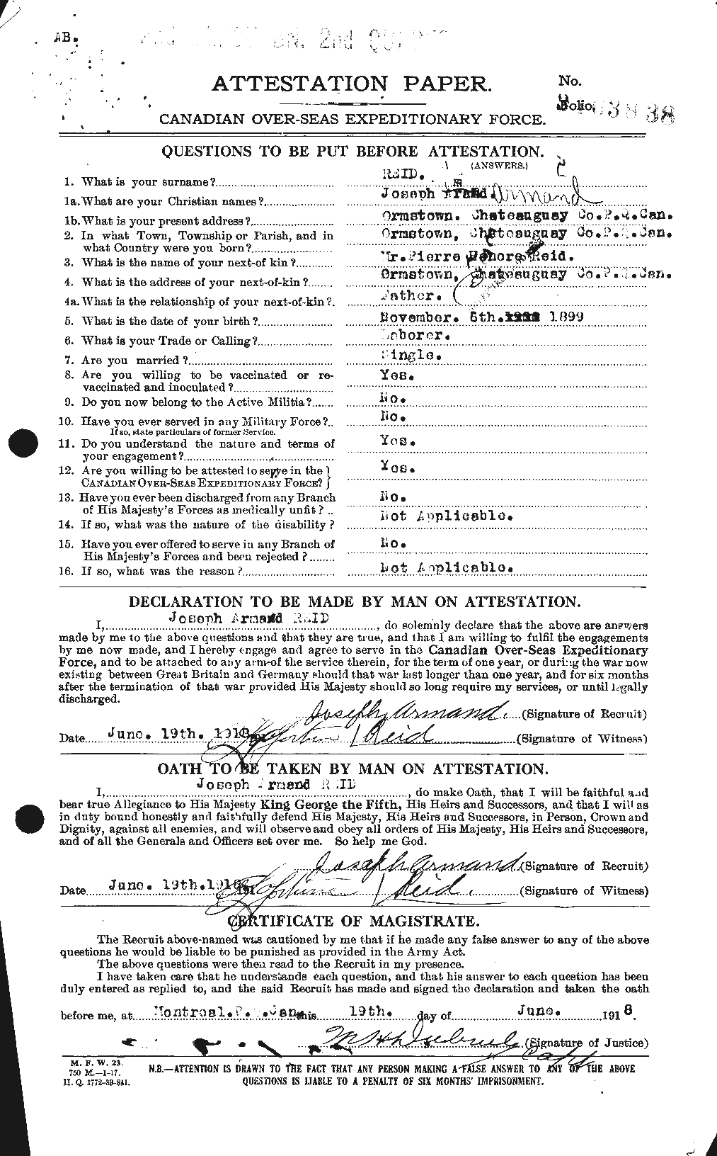 Personnel Records of the First World War - CEF 598895a