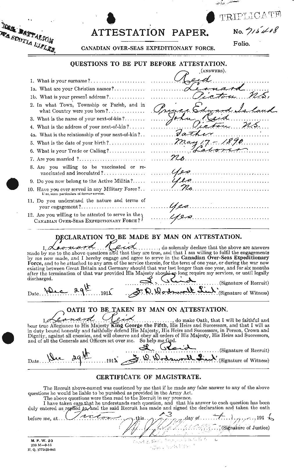 Personnel Records of the First World War - CEF 598916a