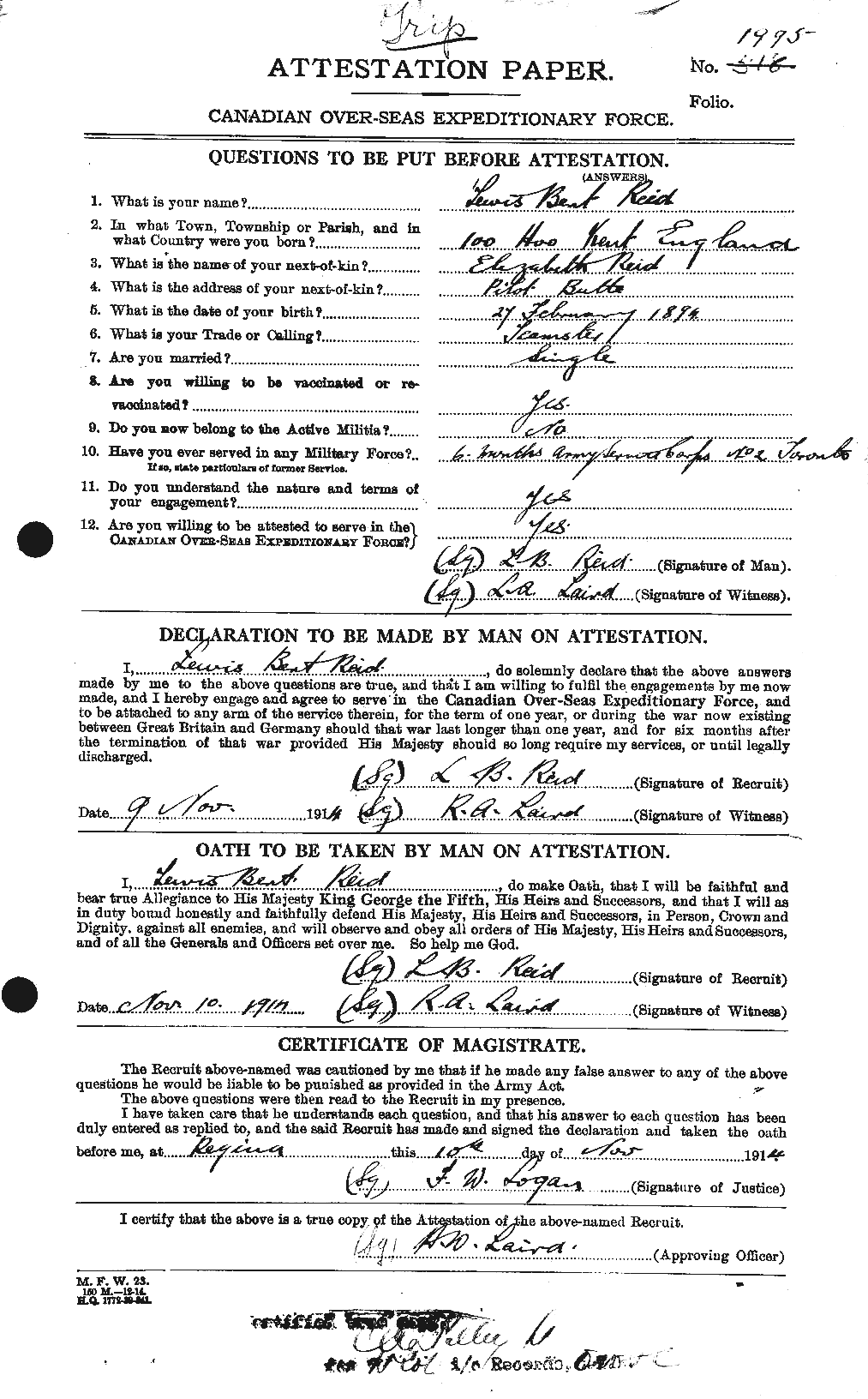 Personnel Records of the First World War - CEF 598923a